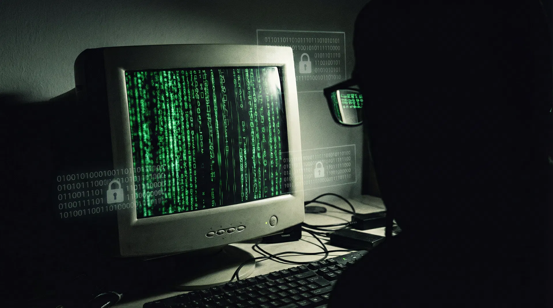 شاشة مشفرة في الظلام