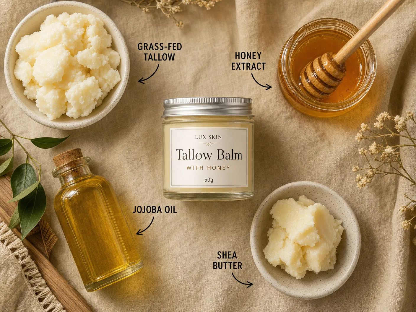 Key ingredients: grass-fed tallow, honey extract, shea butter, jojoba oil