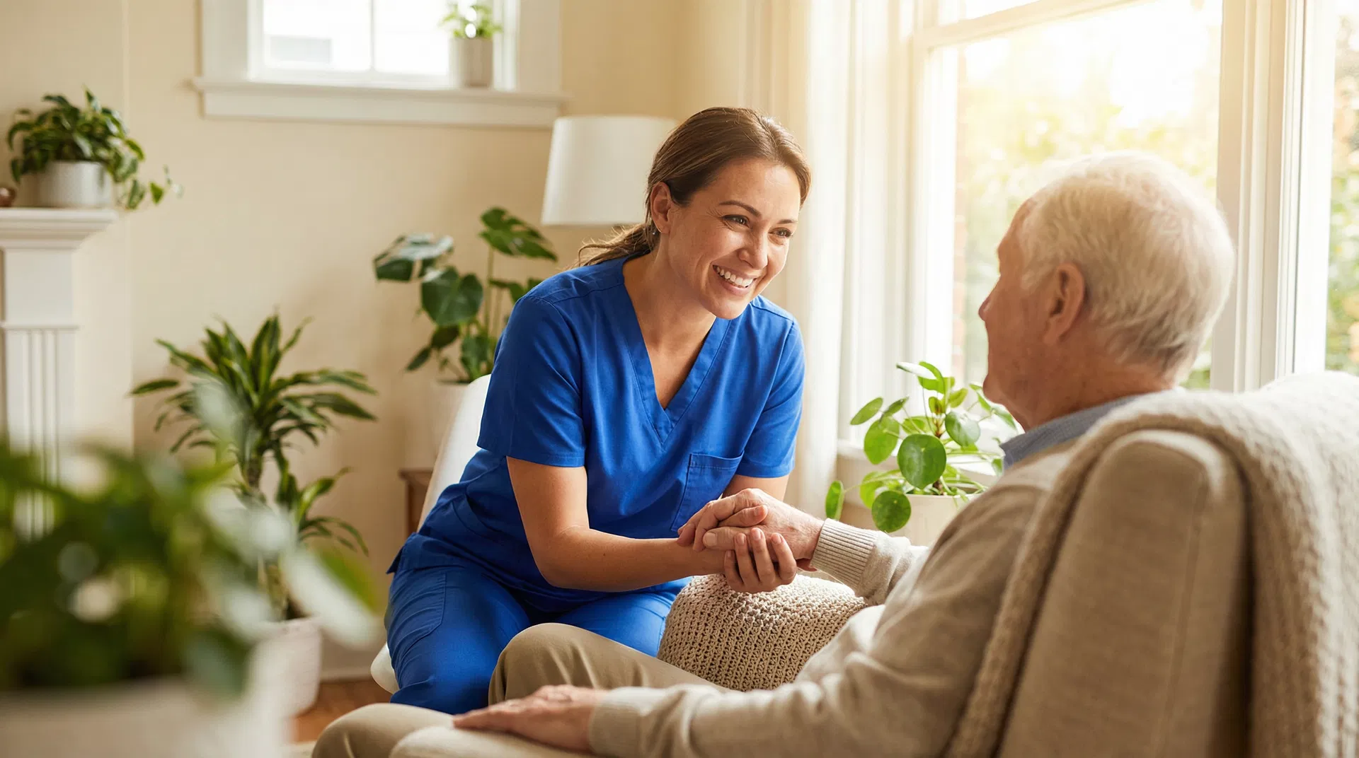 Caregiver with patient