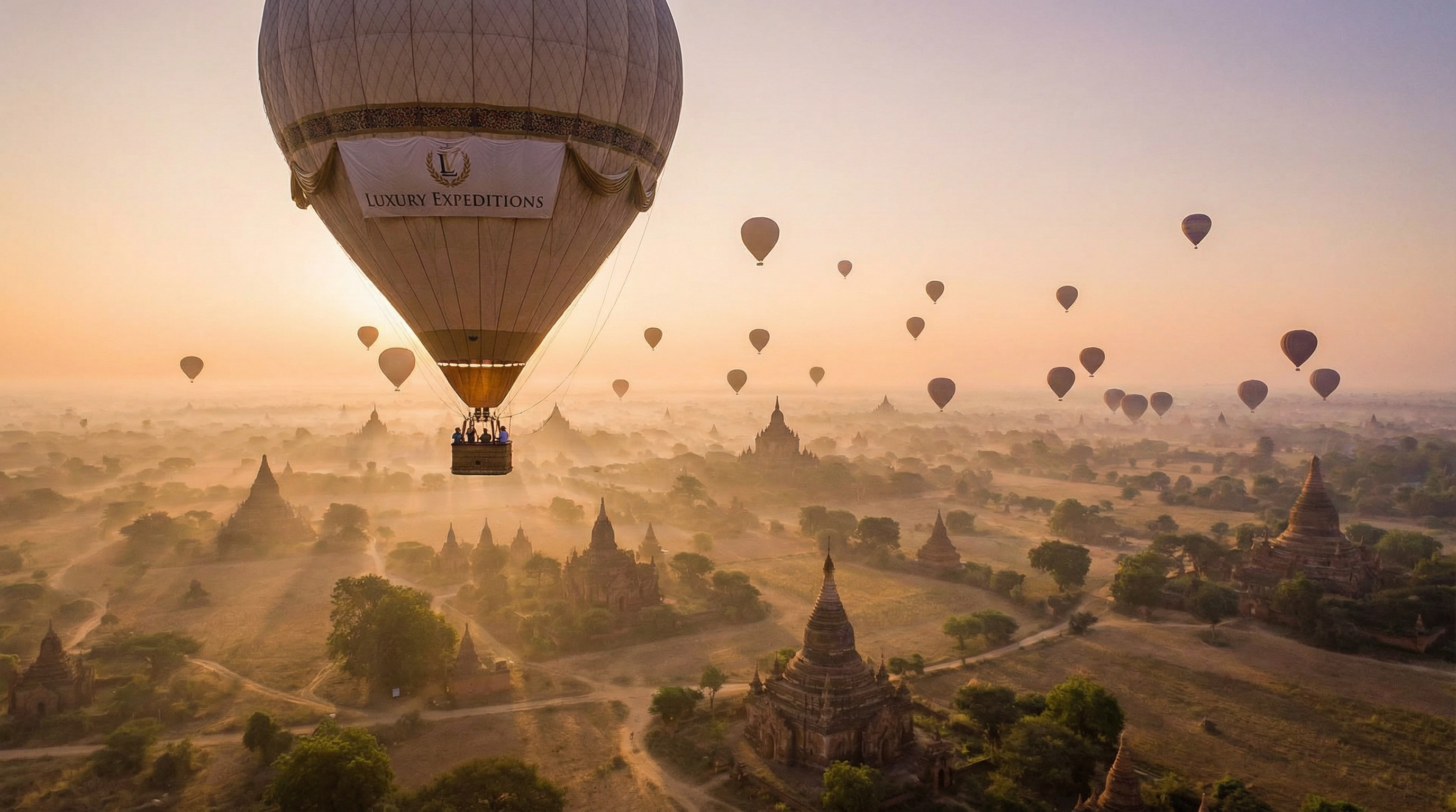Hot air balloons over Bagan