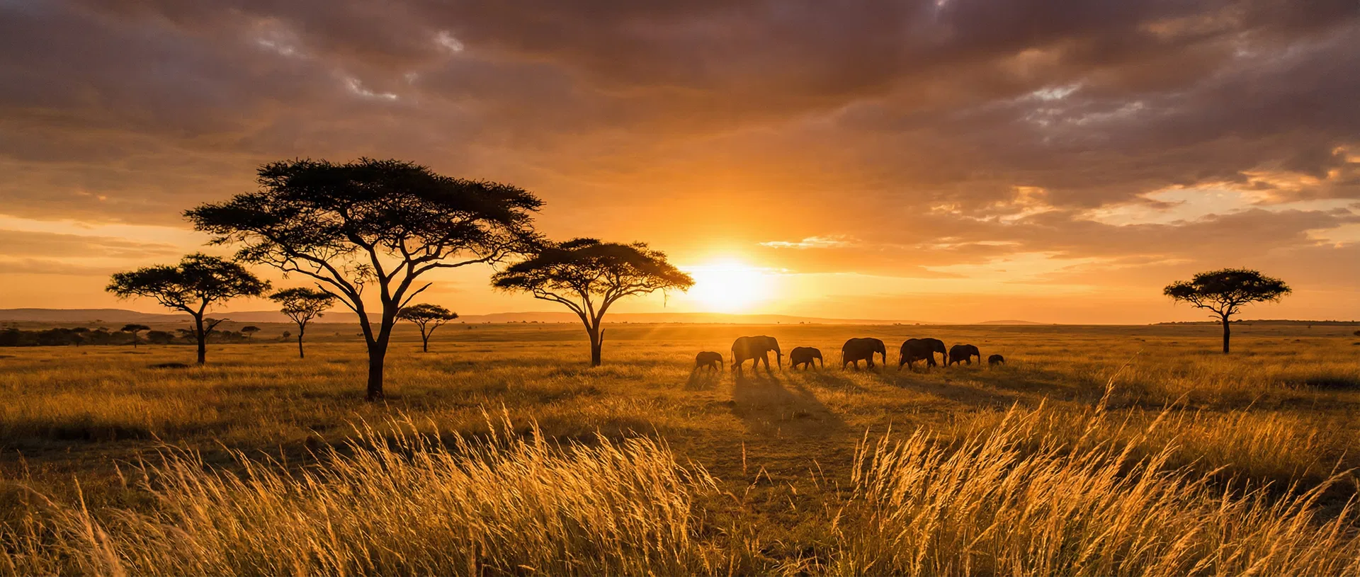African savanna at golden hour