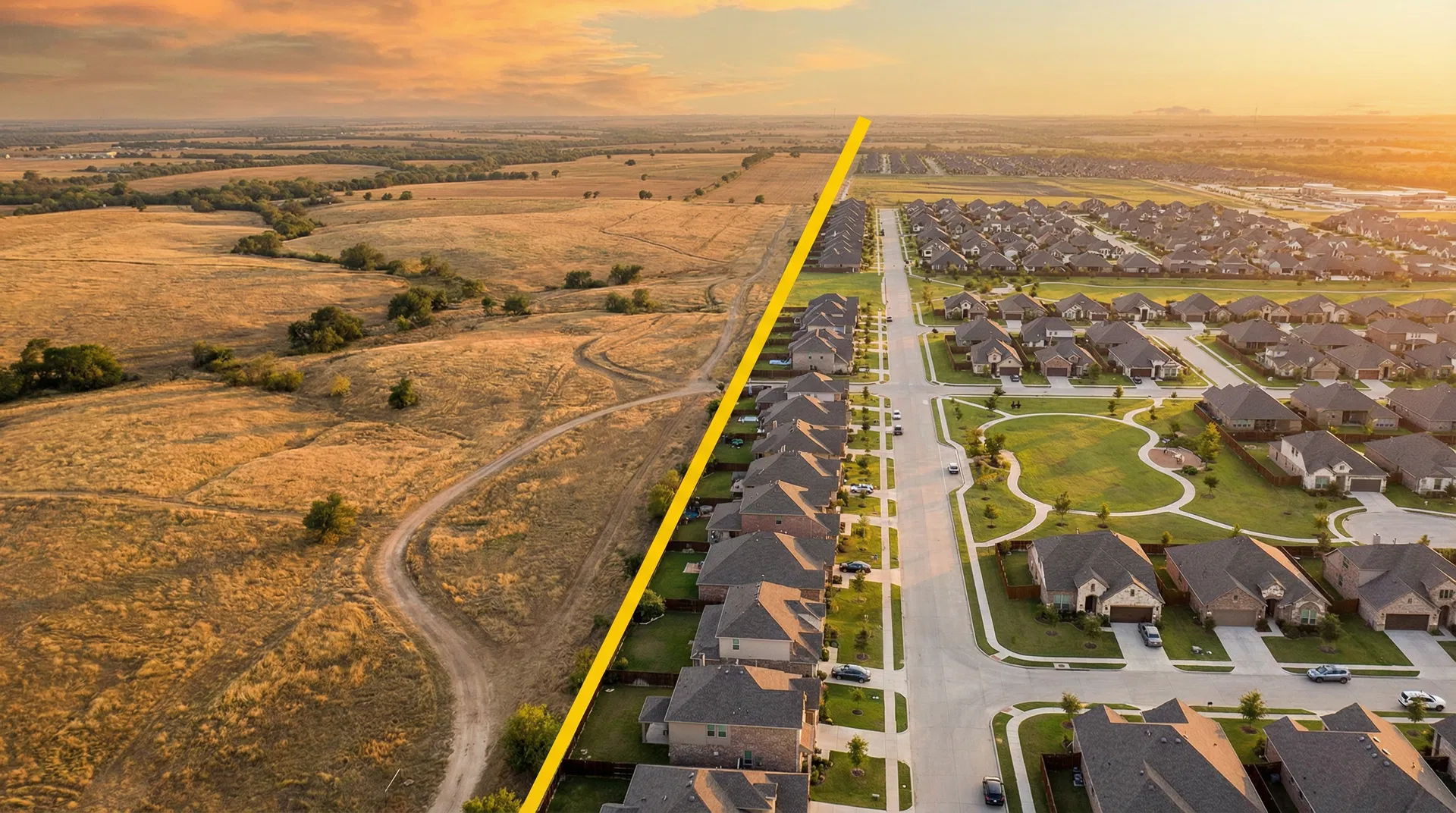Value comparison chart showing raw land versus entitled land prices