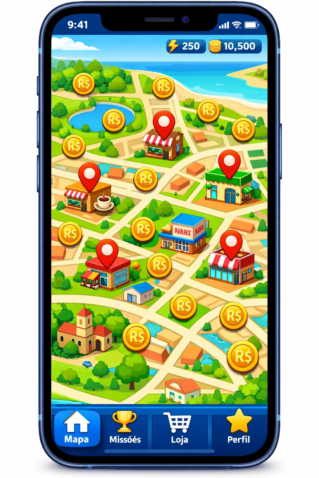 App Dindim Digital - Tela do Mapa