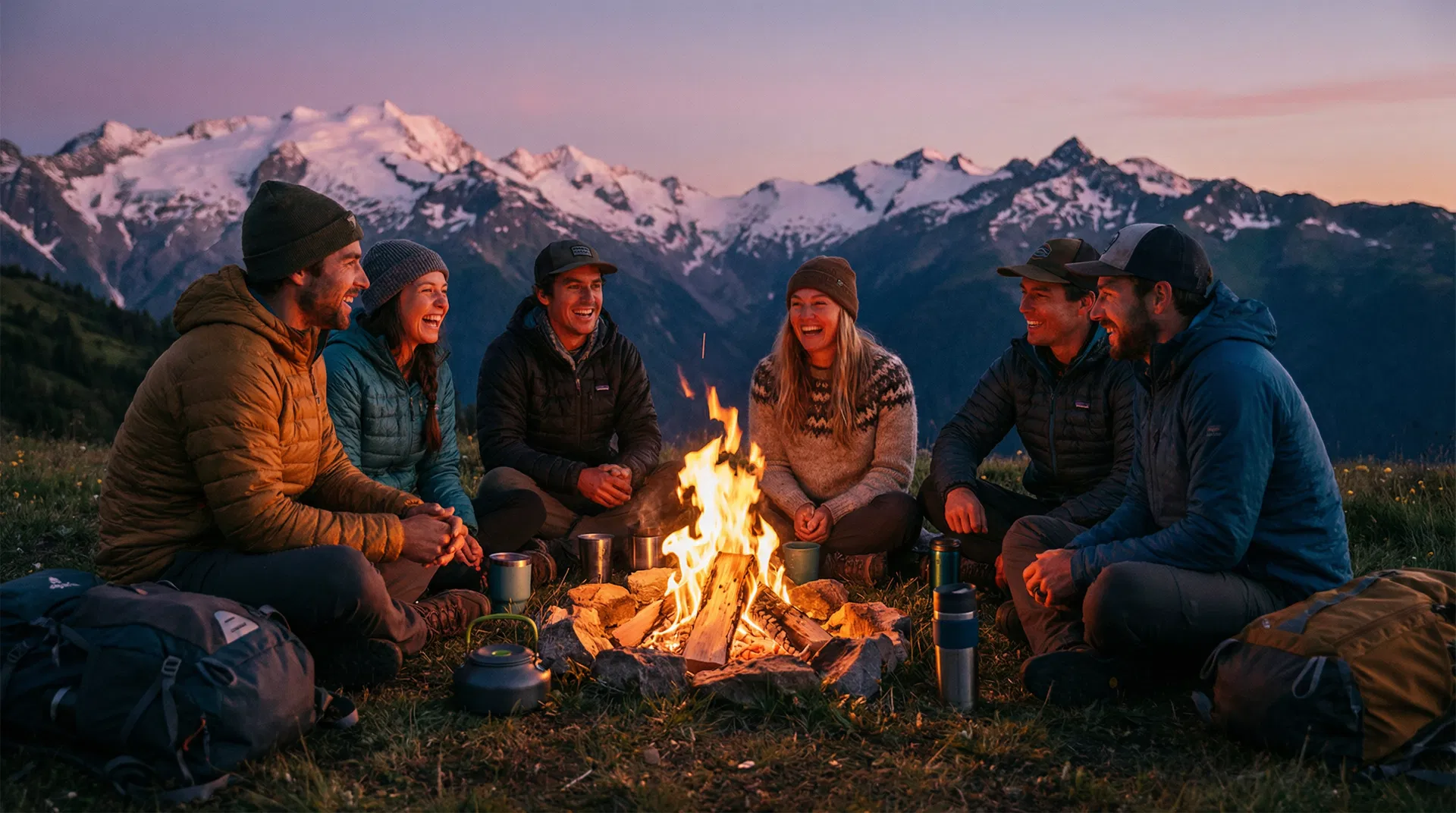 Omiland team in the outdoors