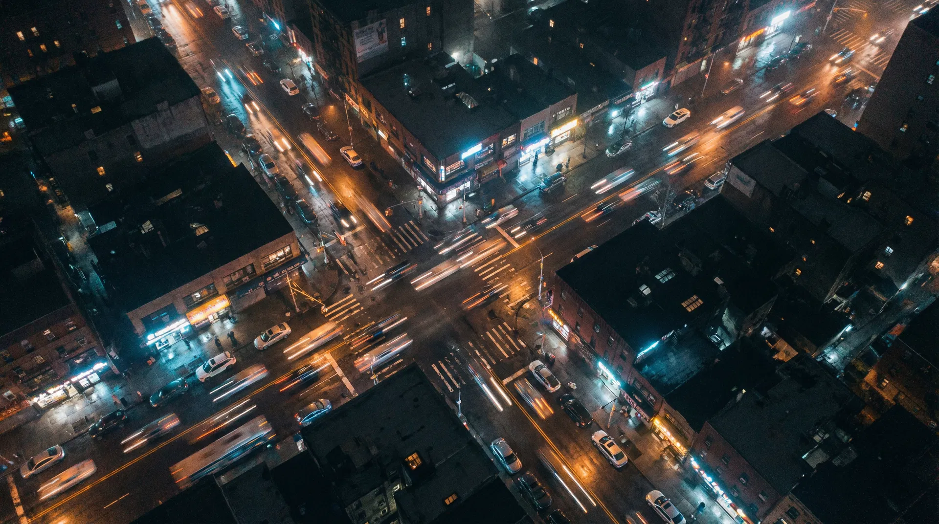 Busy urban street — attention everywhere, no conversion