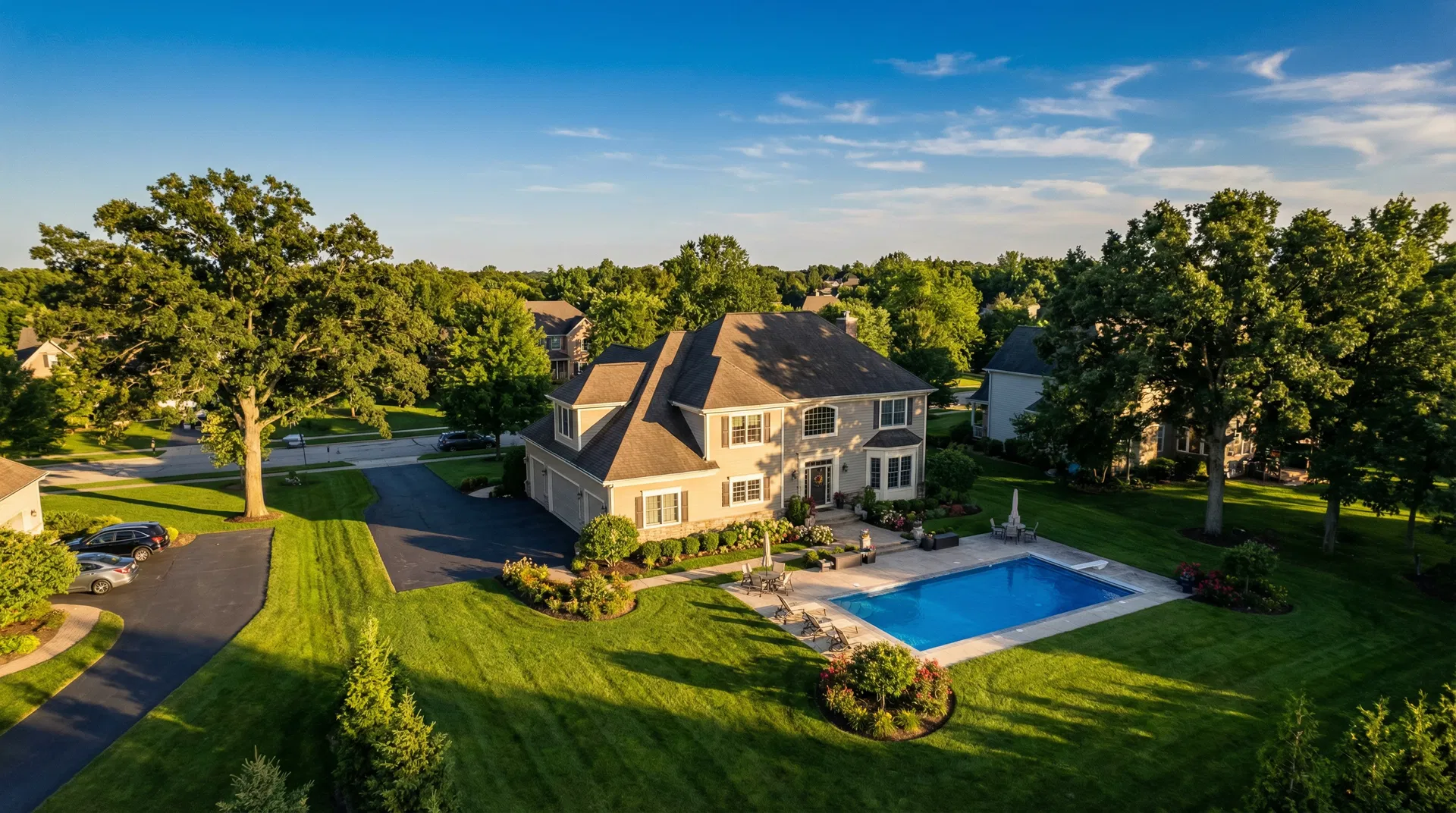 Aerial drone shot of McHenry County property