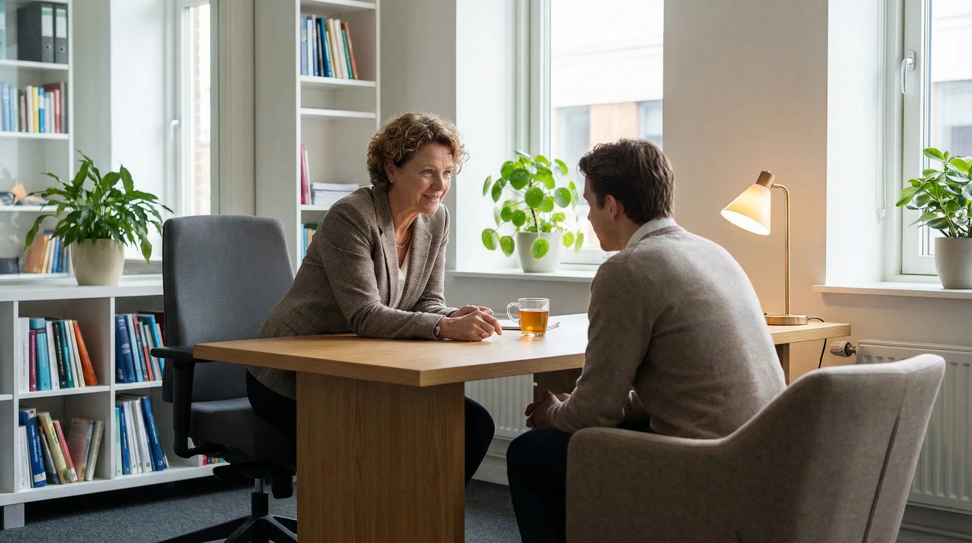 Professional advisor having supportive conversation