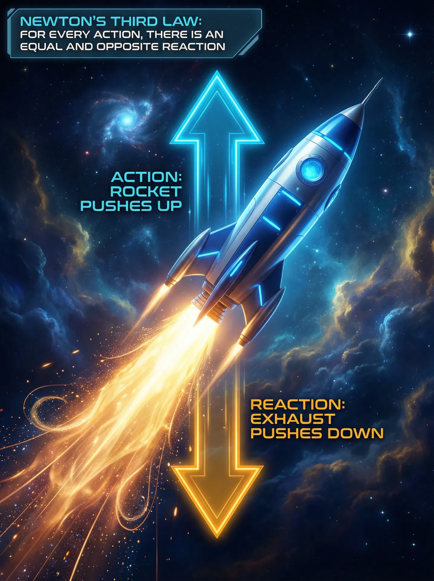 牛顿第三定律：火箭发射展示作用力与反作用力