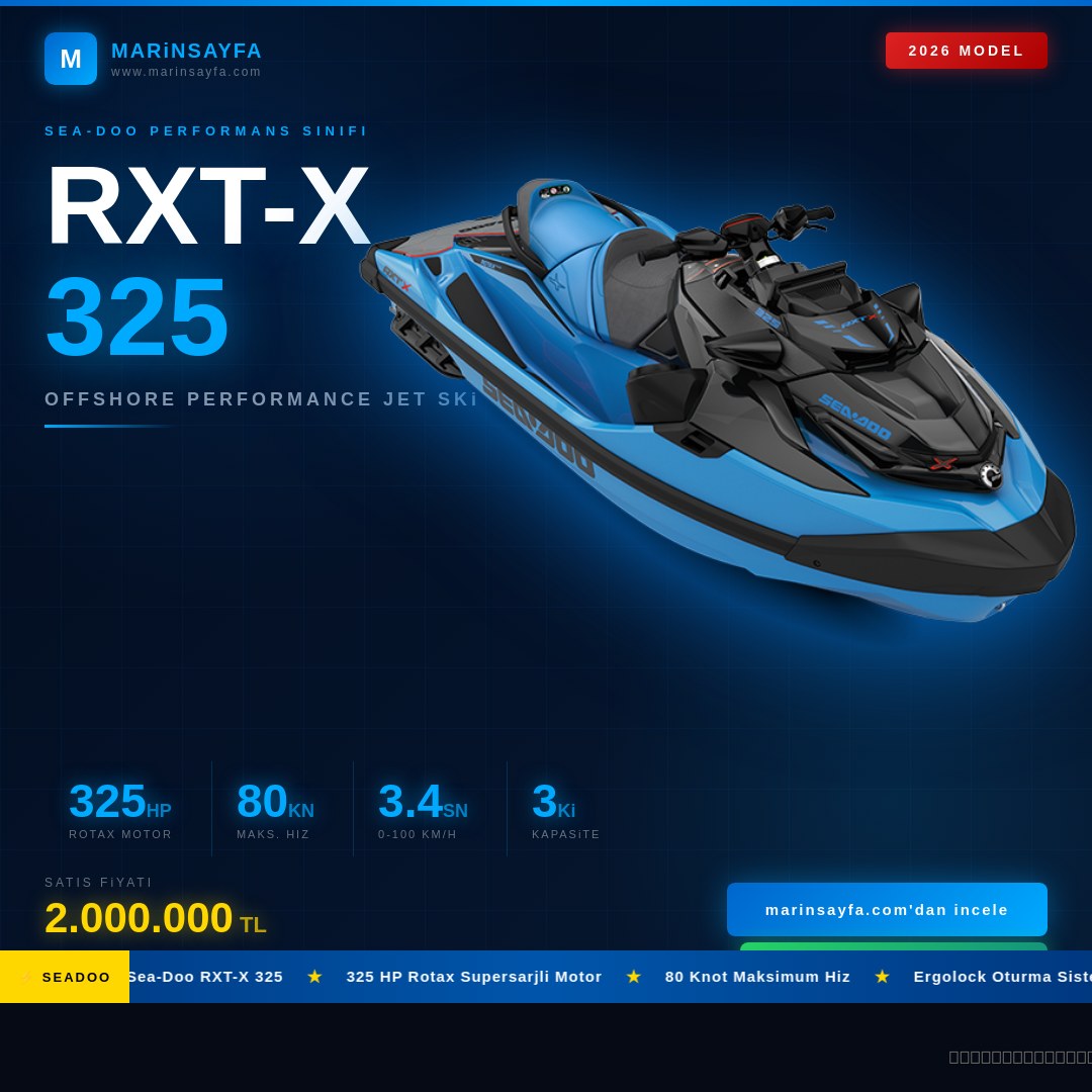 Sea Doo RXT-X 325 - Motorbot satılık, izmir