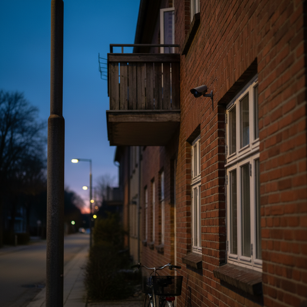 Overvågningskamera i en butik, der holder øje med varer og kunder