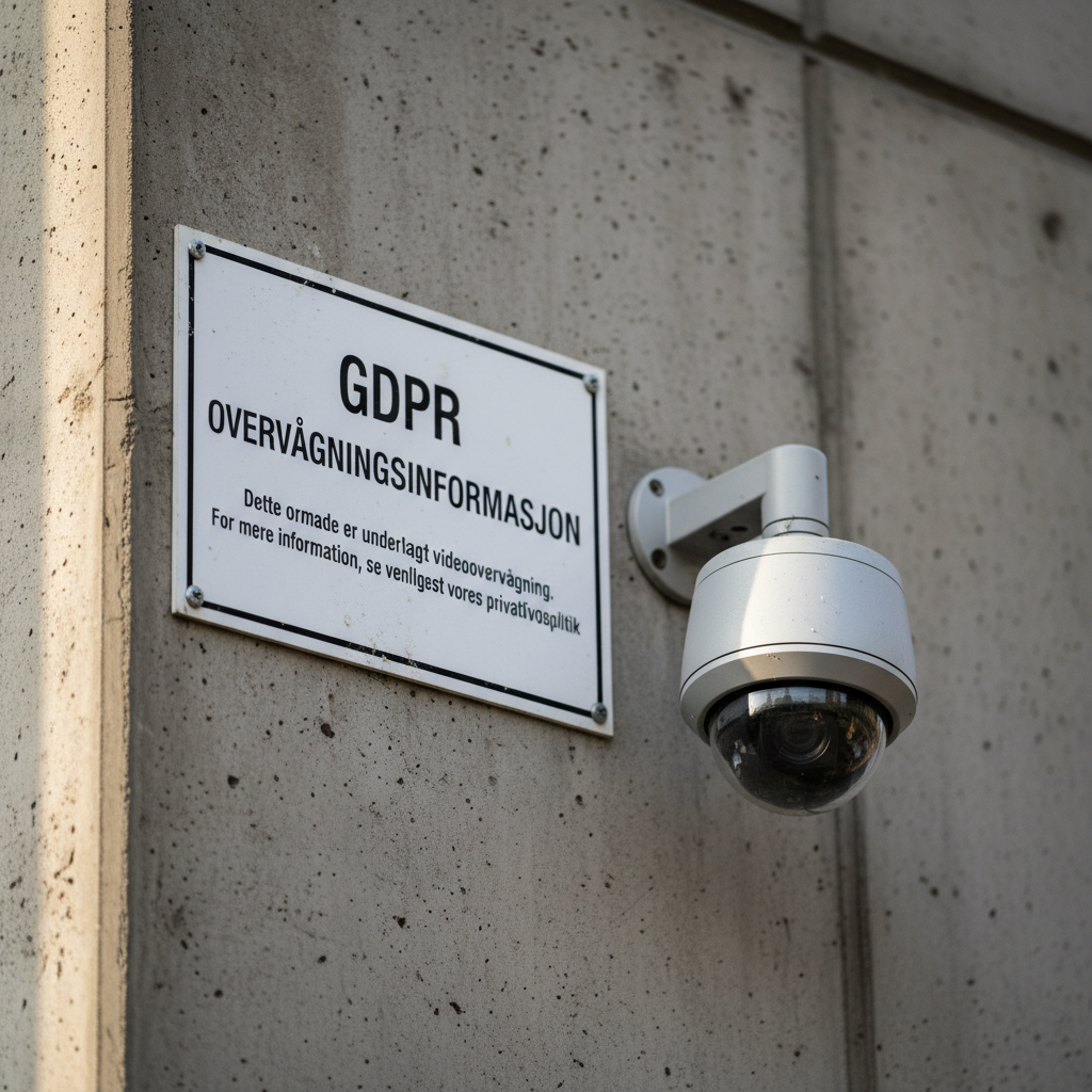 Overvågningskamera med et ur, der symboliserer tidsbegrænset opbevaring af optagelser