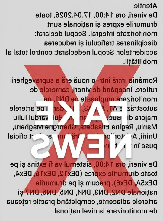 MAI demască un fake news: Nu se monitorizează integral traficul!