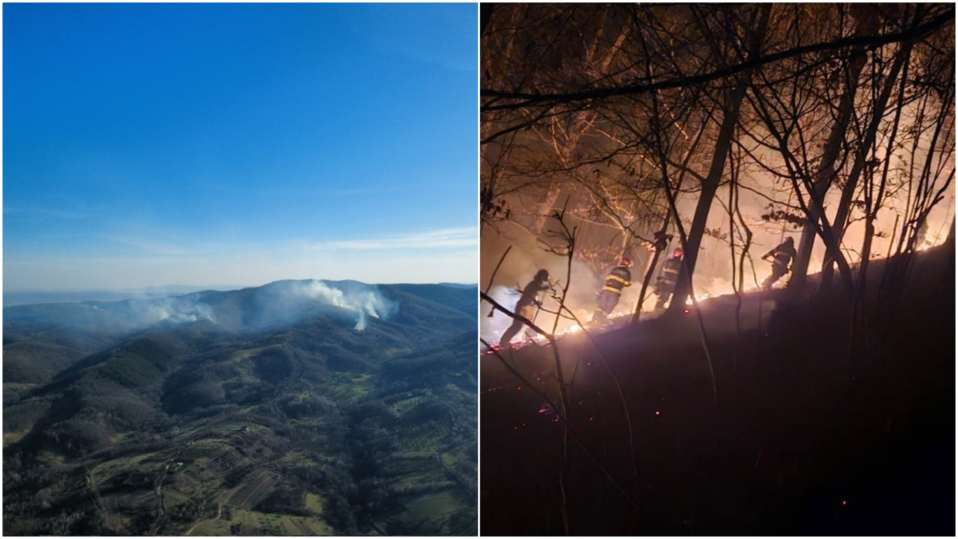 Incendii devastatoare în două județe: zeci de hectare mistuite, elicoptere Black Hawk intervin!