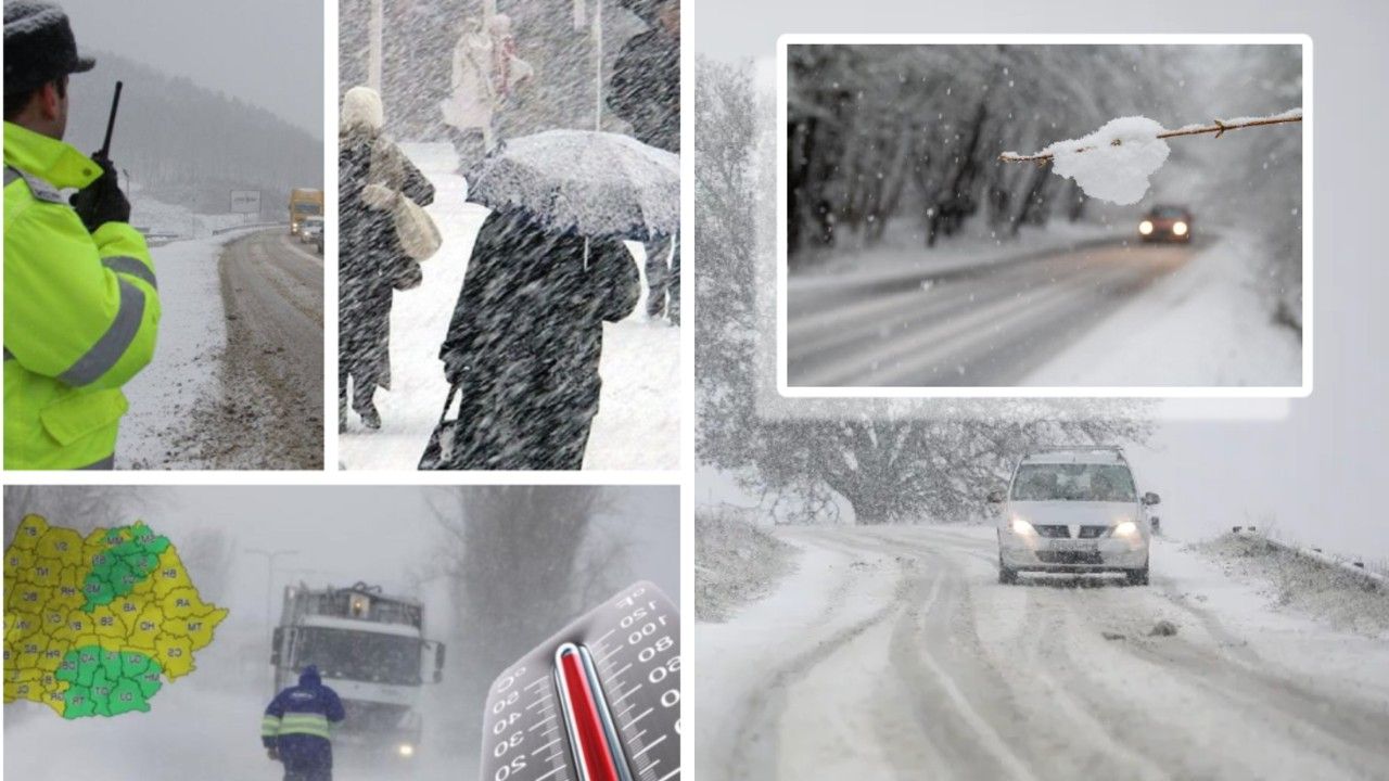 Iarna lovește din nou! Viscol la munte și temperaturi în scădere în toată țara