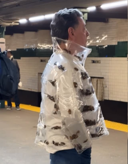 Șocant: Un bărbat, plimbare macabră cu gândaci vii într-o geacă transparentă