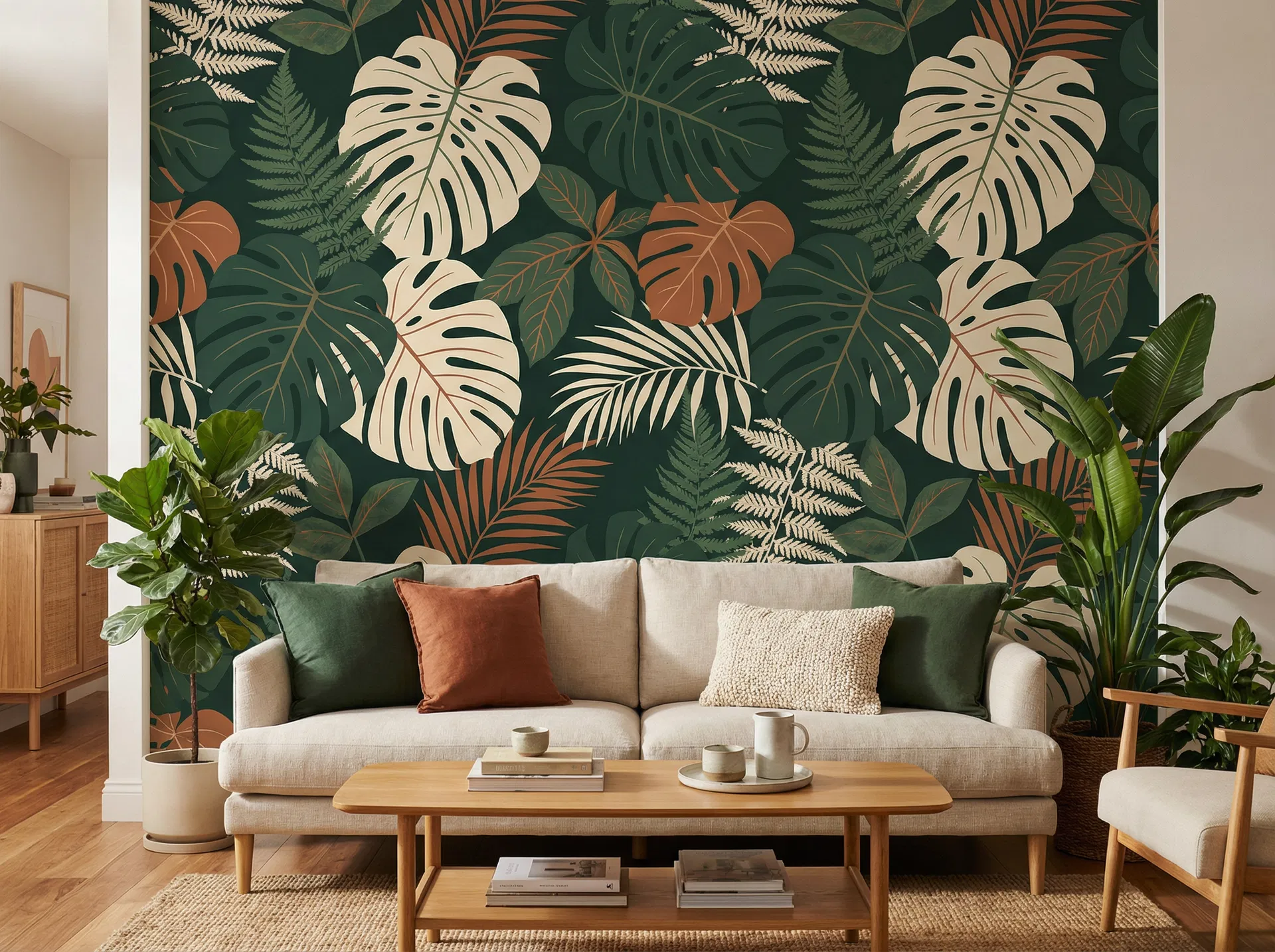 Completed feature wall in living room