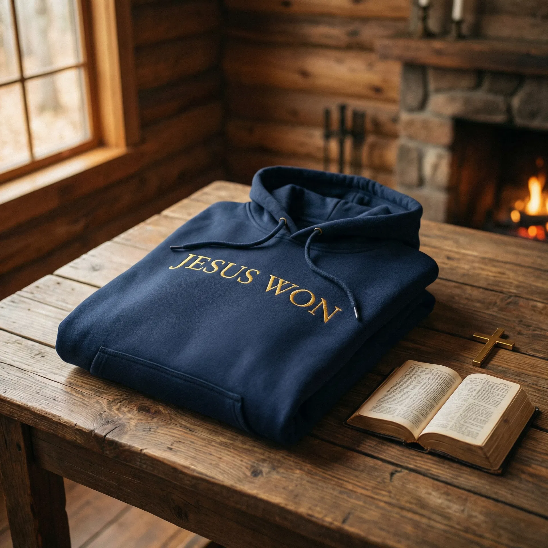 Cozy and faithful — the Jesus Won hoodie is everything 🔥 #JesusWon