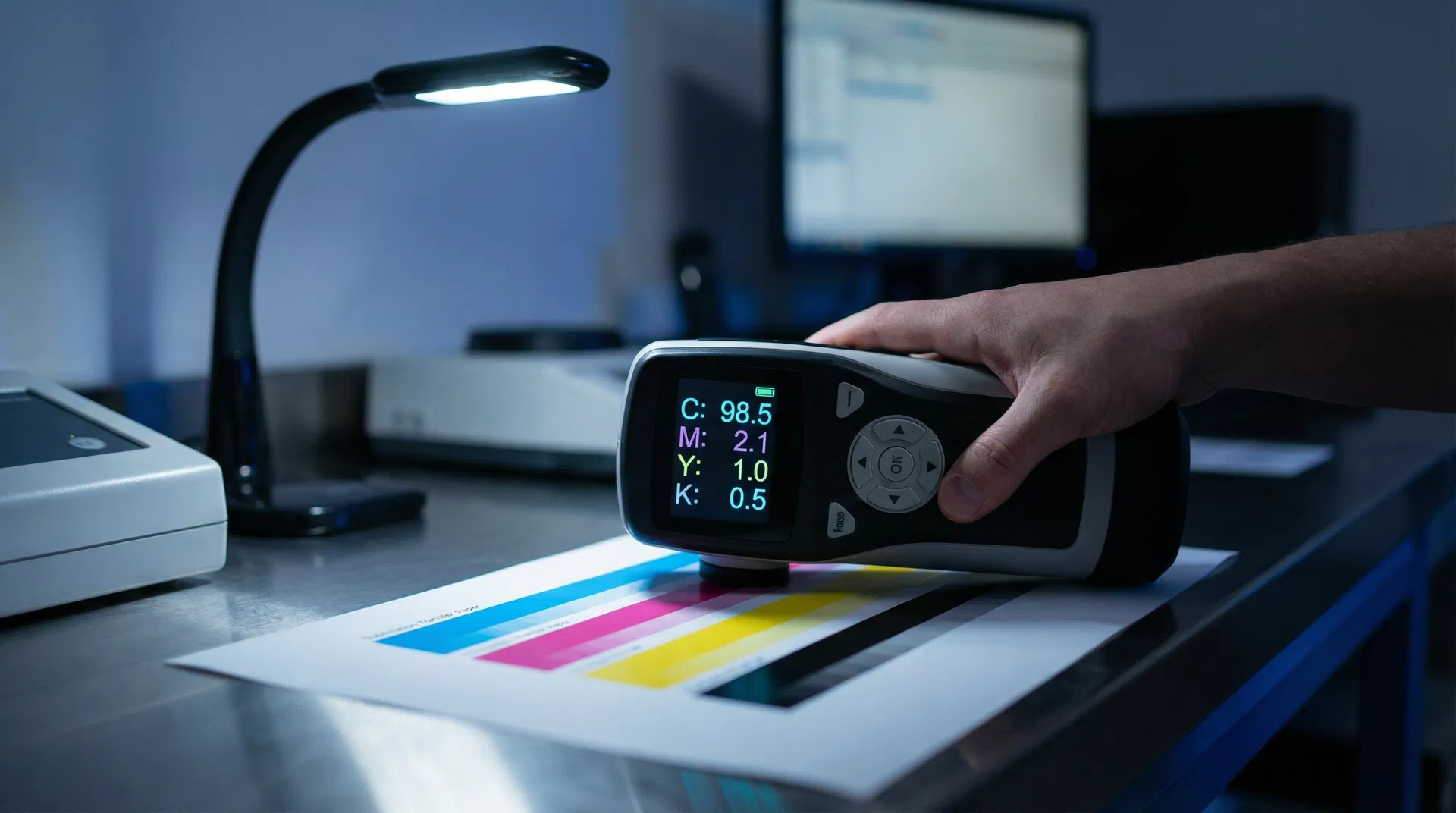 Análise laboratorial de densidade de cor