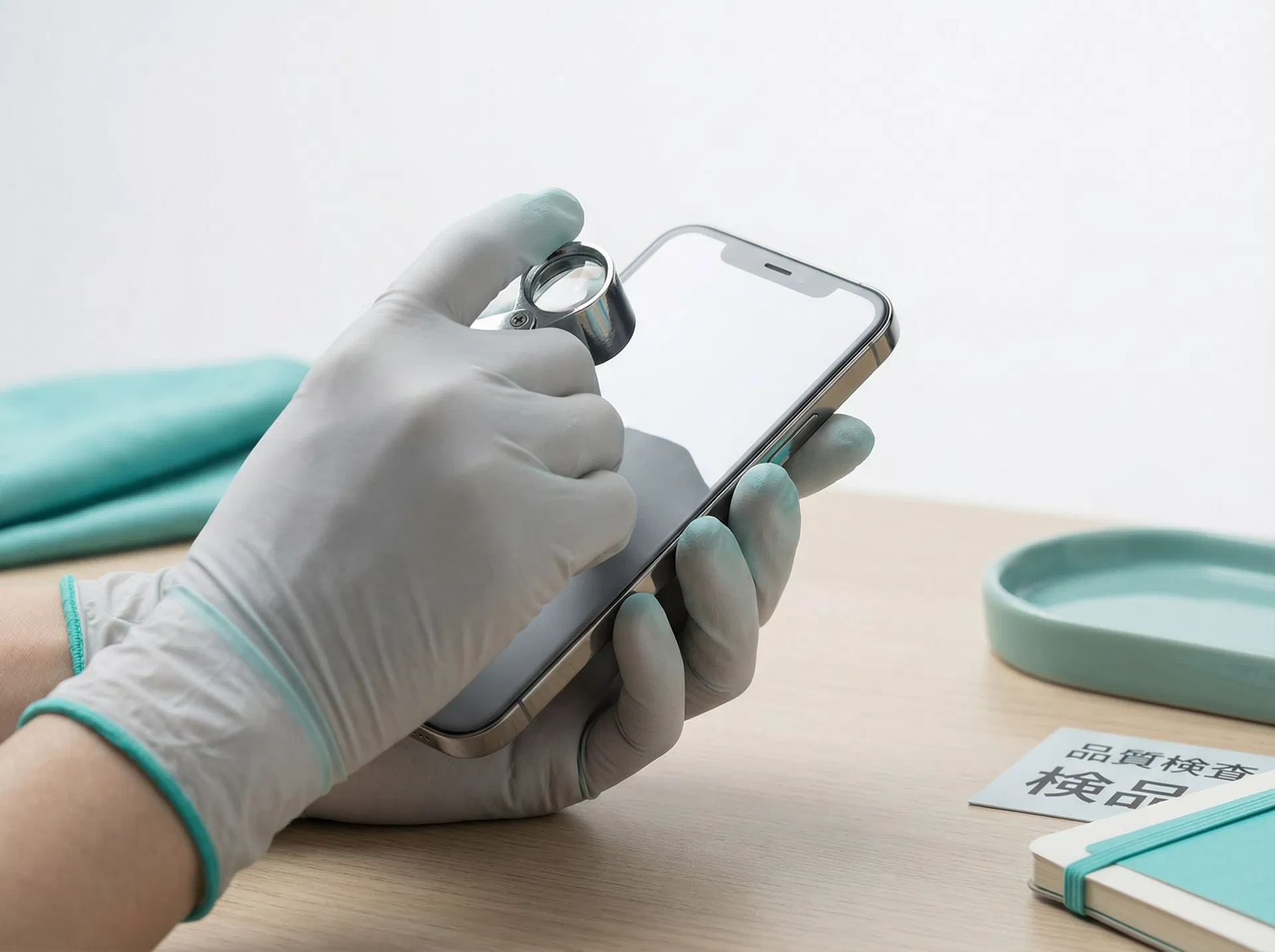 スマートフォン品質検査の様子