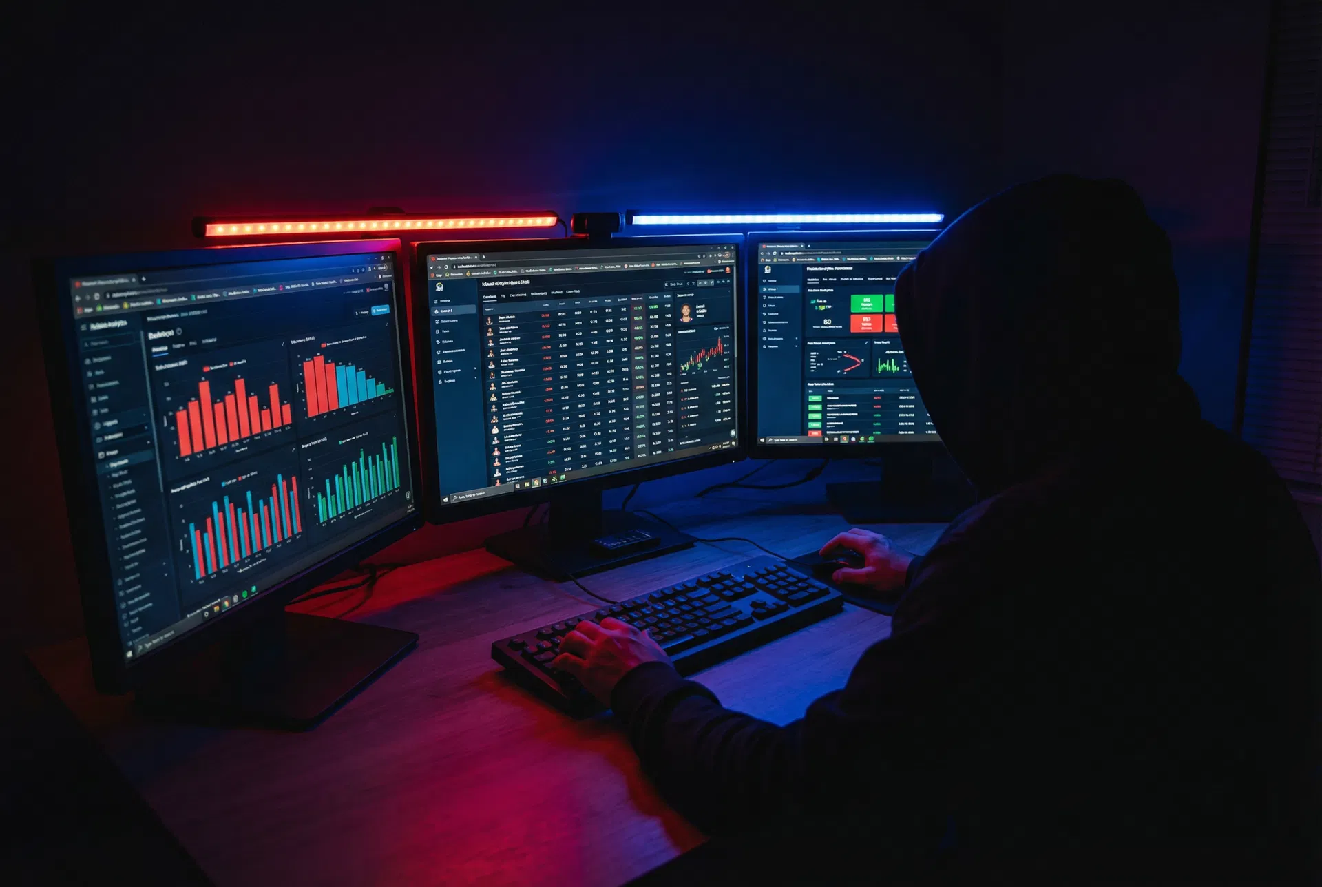 Dan at his sports analytics setup