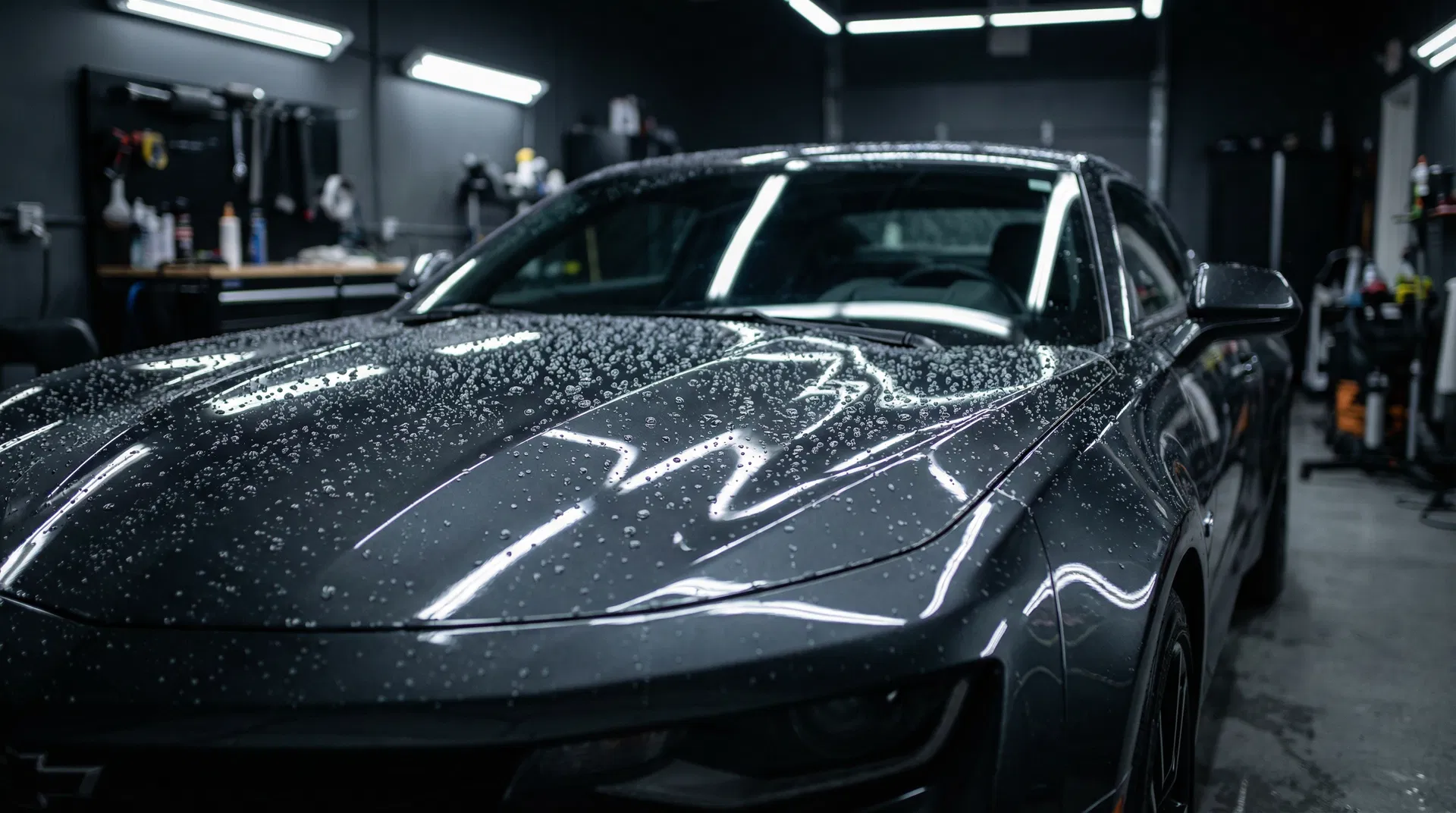 Ceramic coated car with water beading