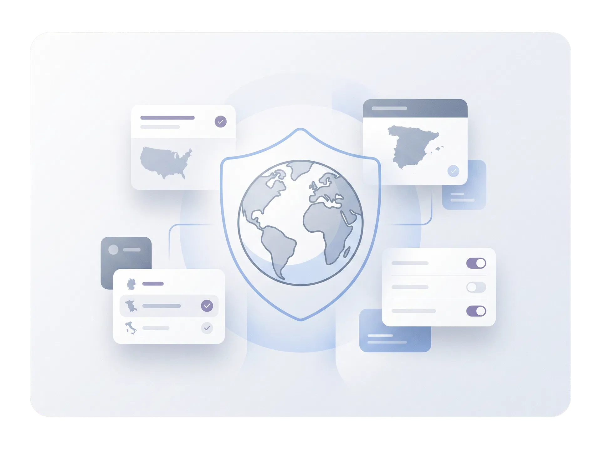 Illustration representing website security and region control