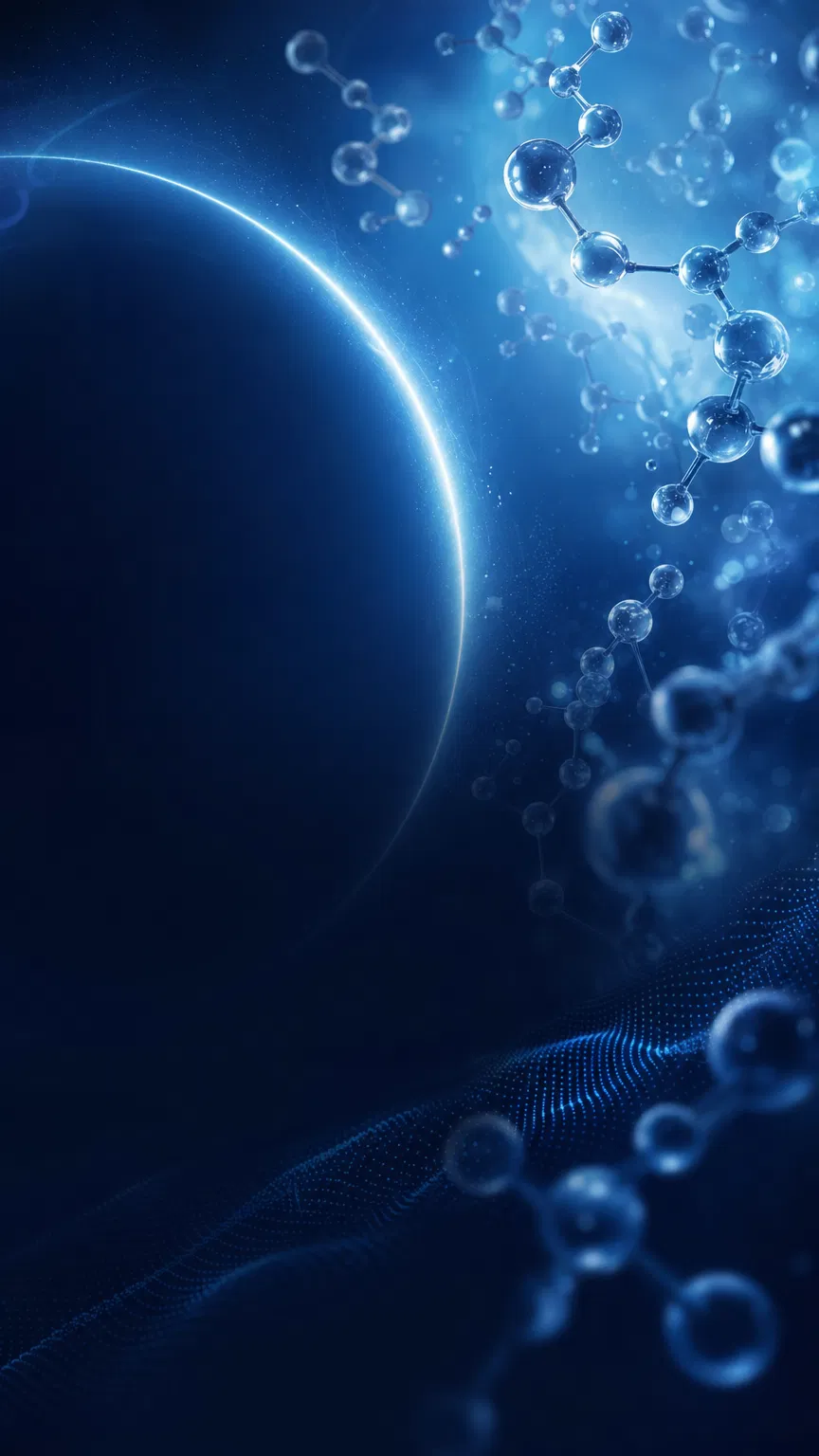 Blue molecular wellness background