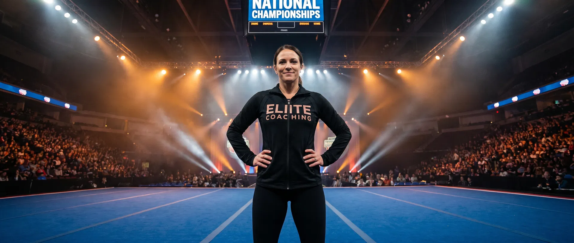 Coach on competition floor