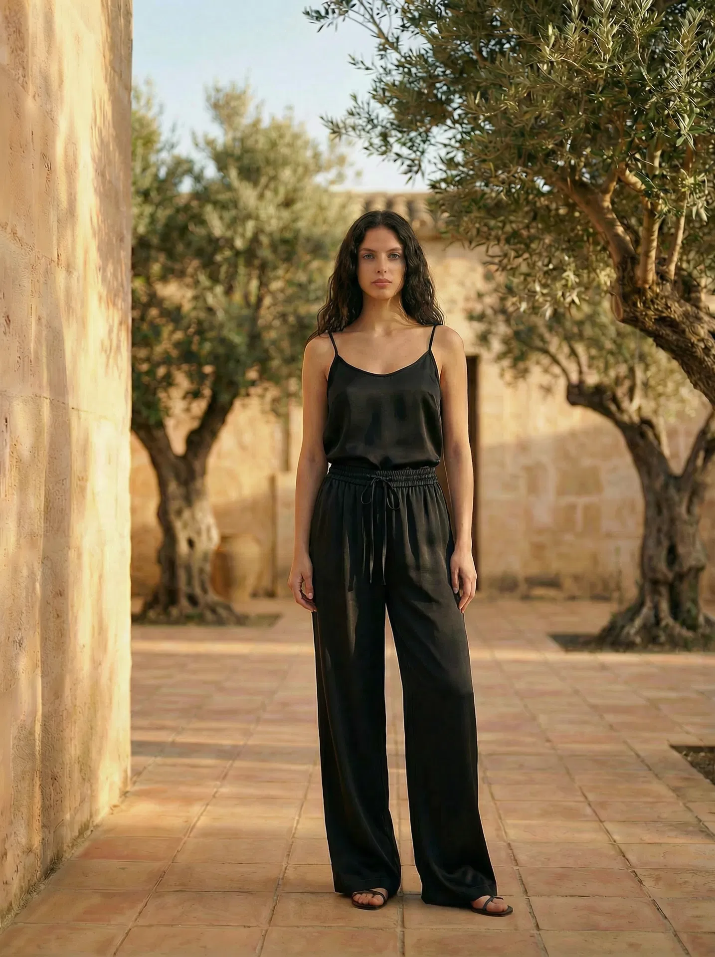Noir Silk Trousers