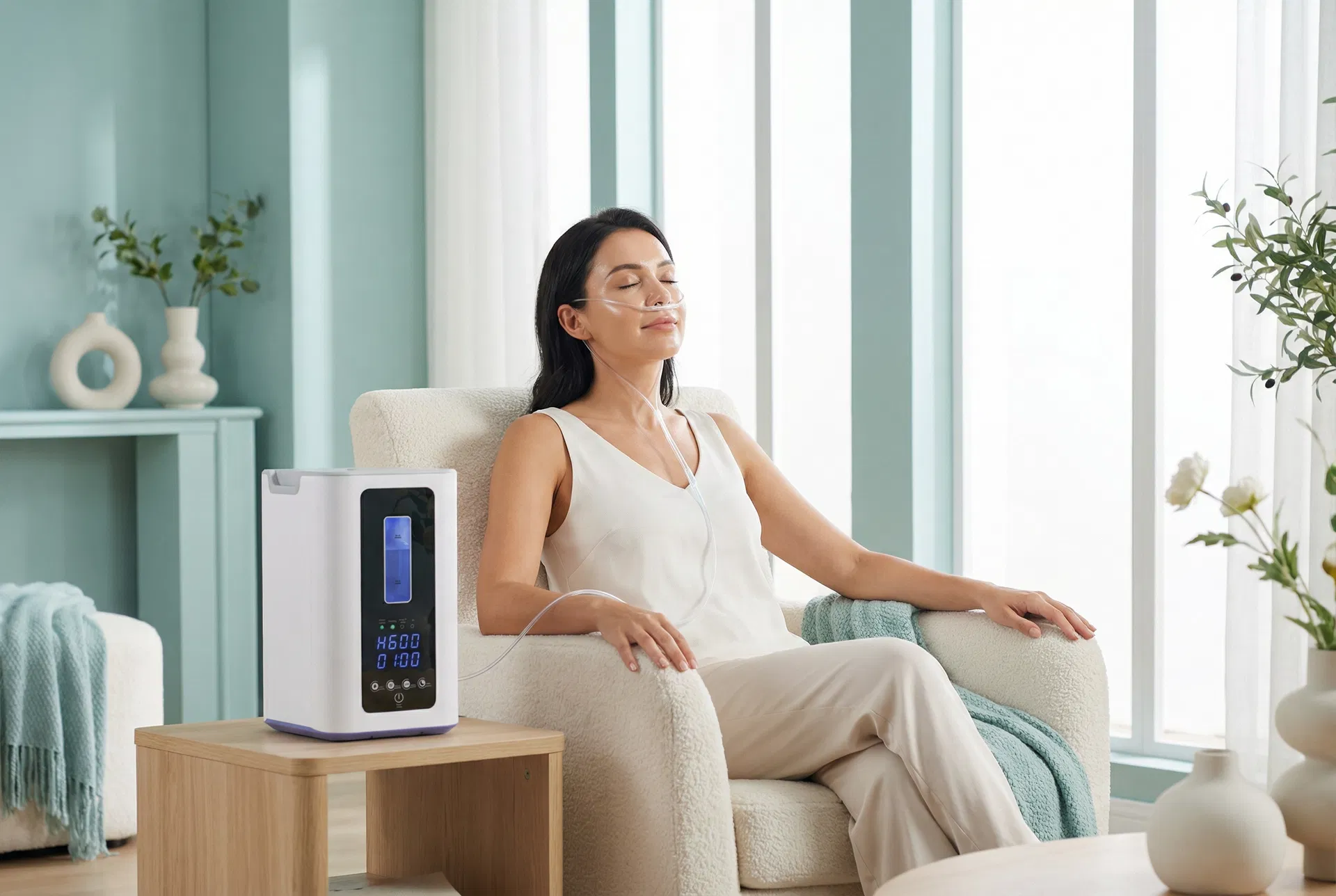 Woman relaxing with Pure HydroGen Pro