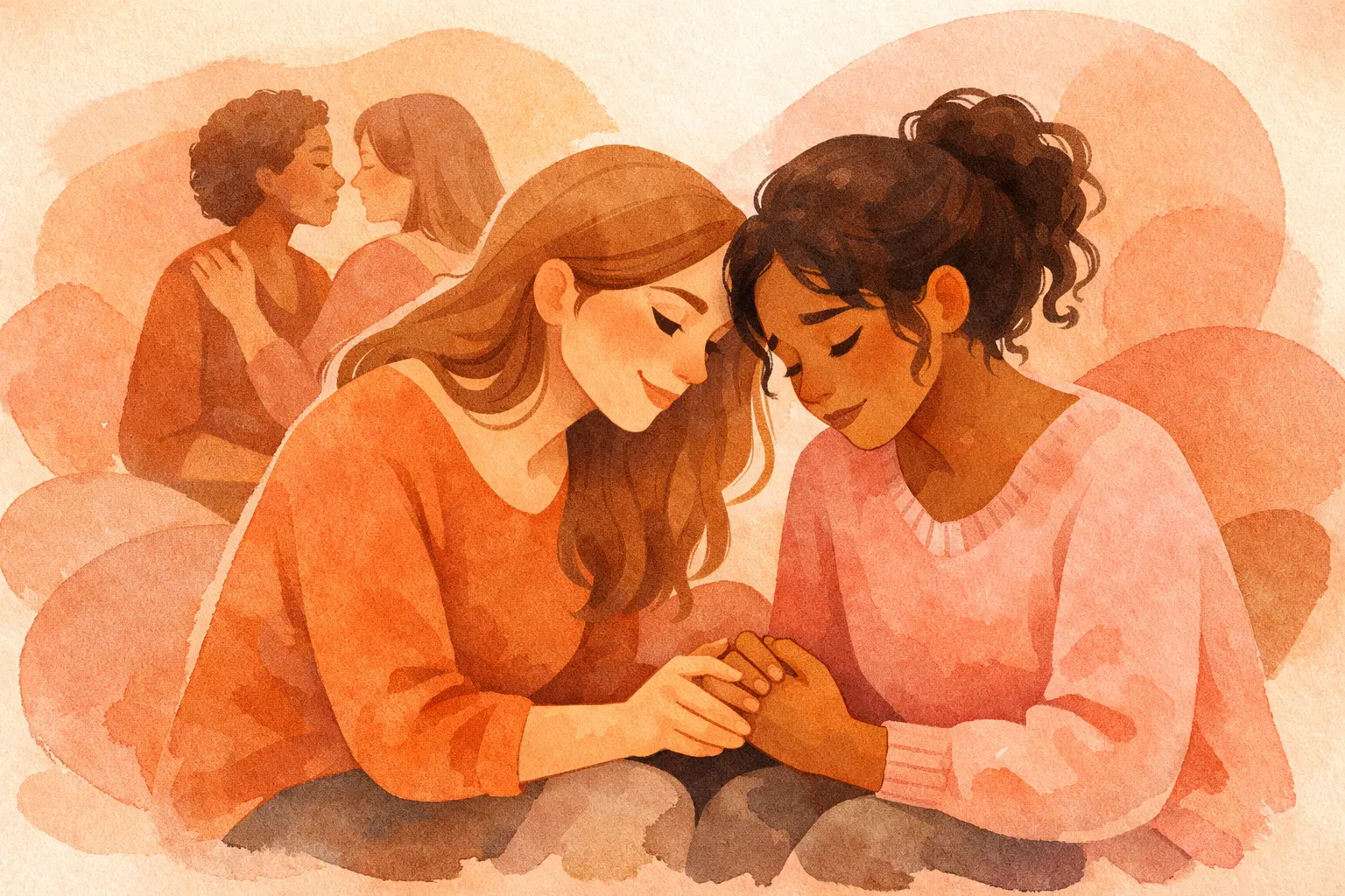 Mulheres se apoiando