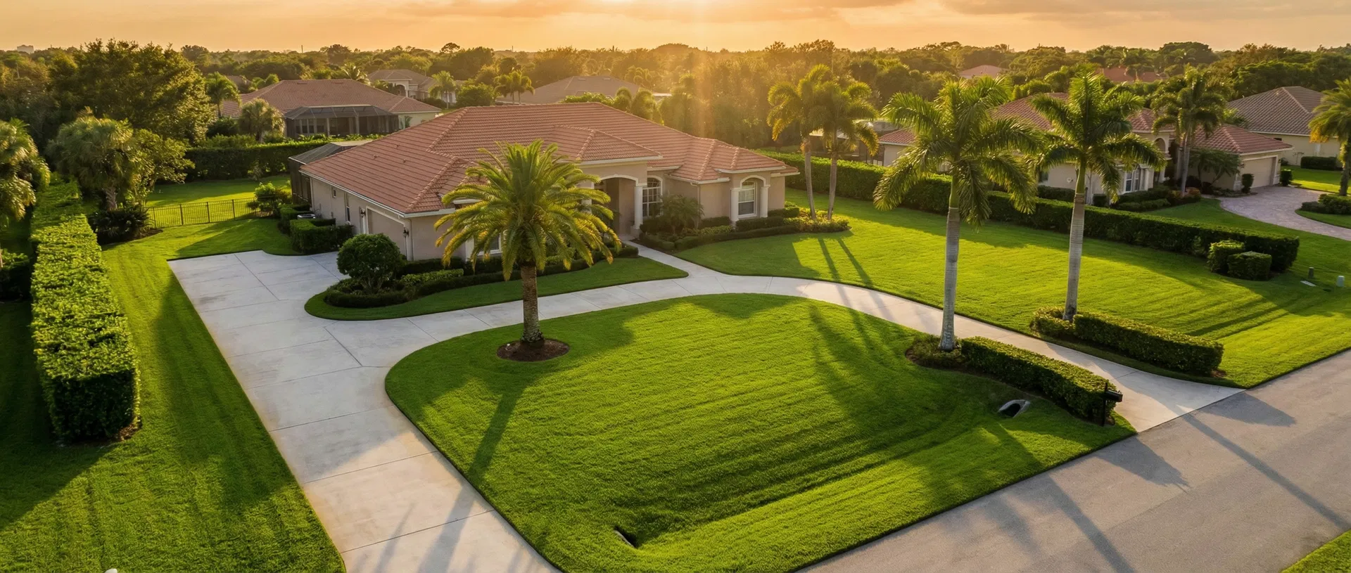 Lush green lawn