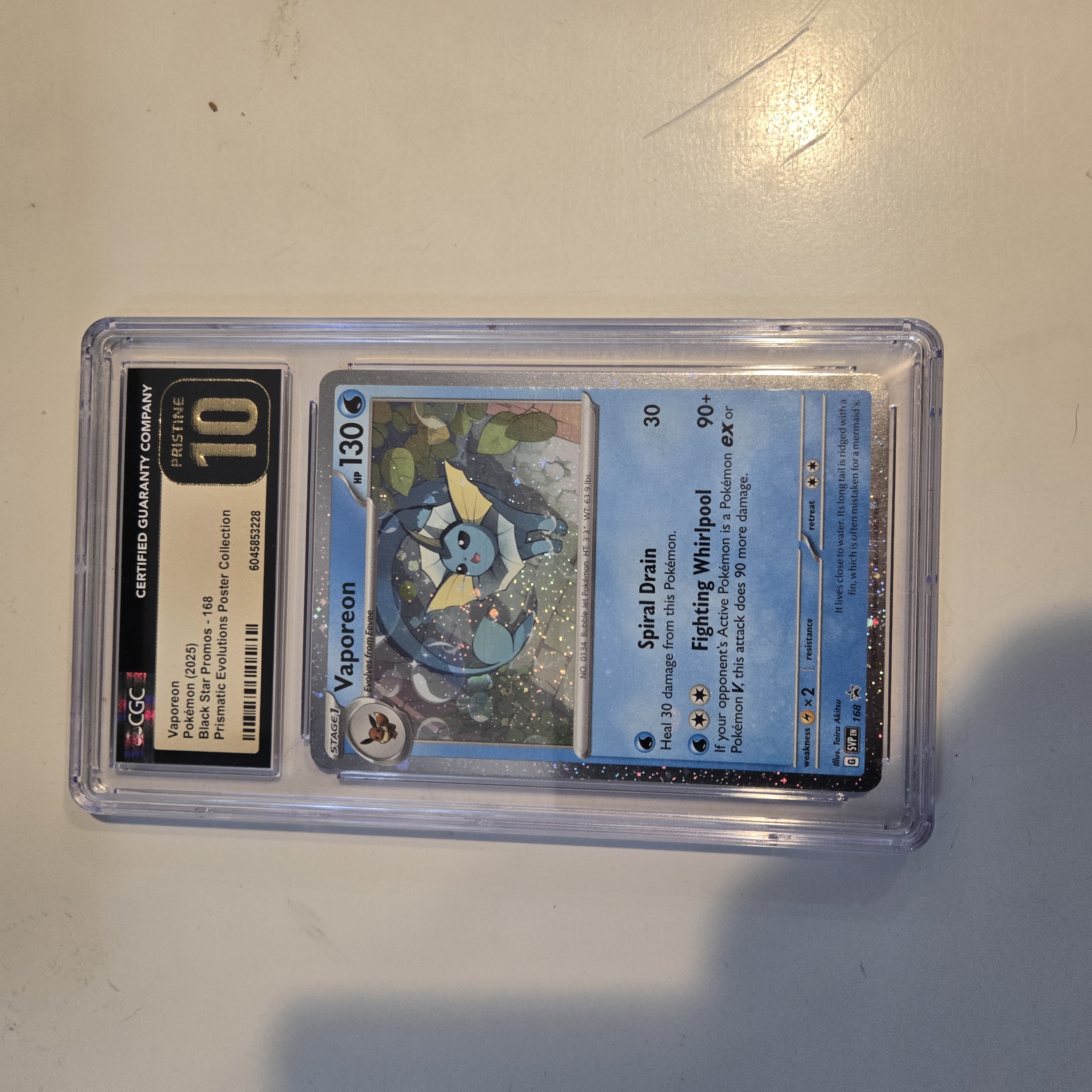 Vaporeon #168 -CGC Pristine 10
