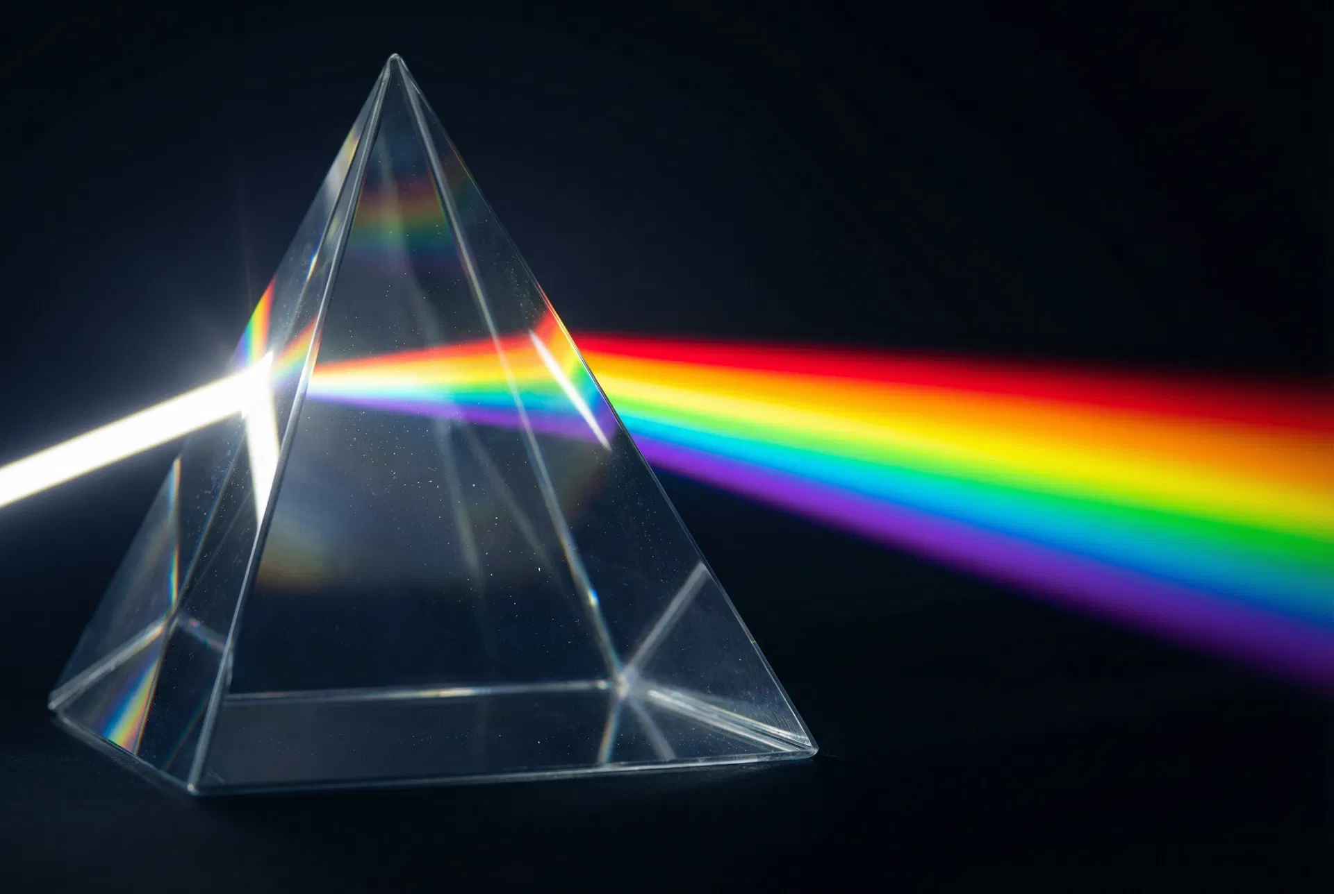Glass prism refracting light