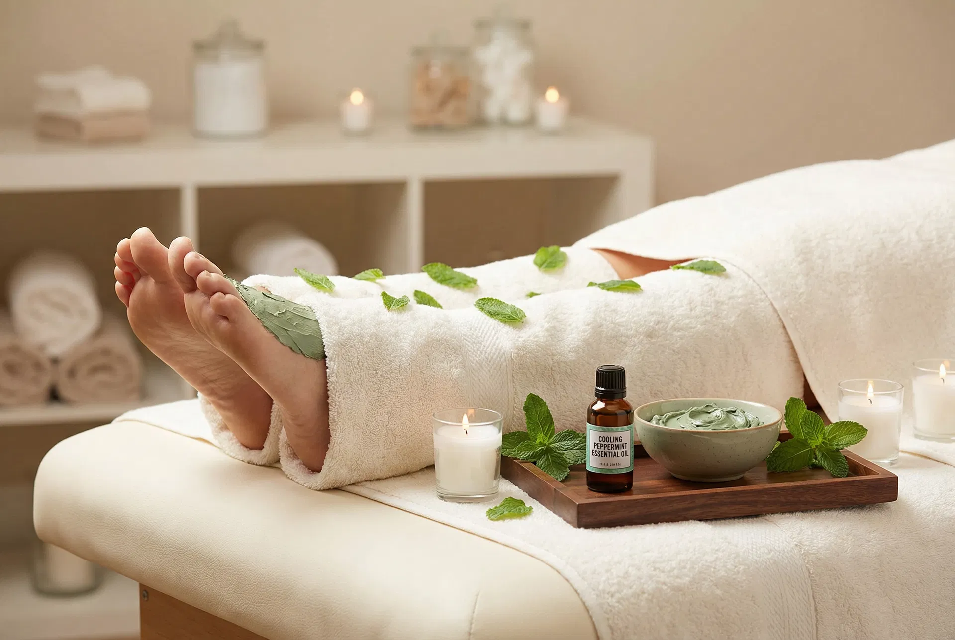 Peppermint Clay Foot Wraps