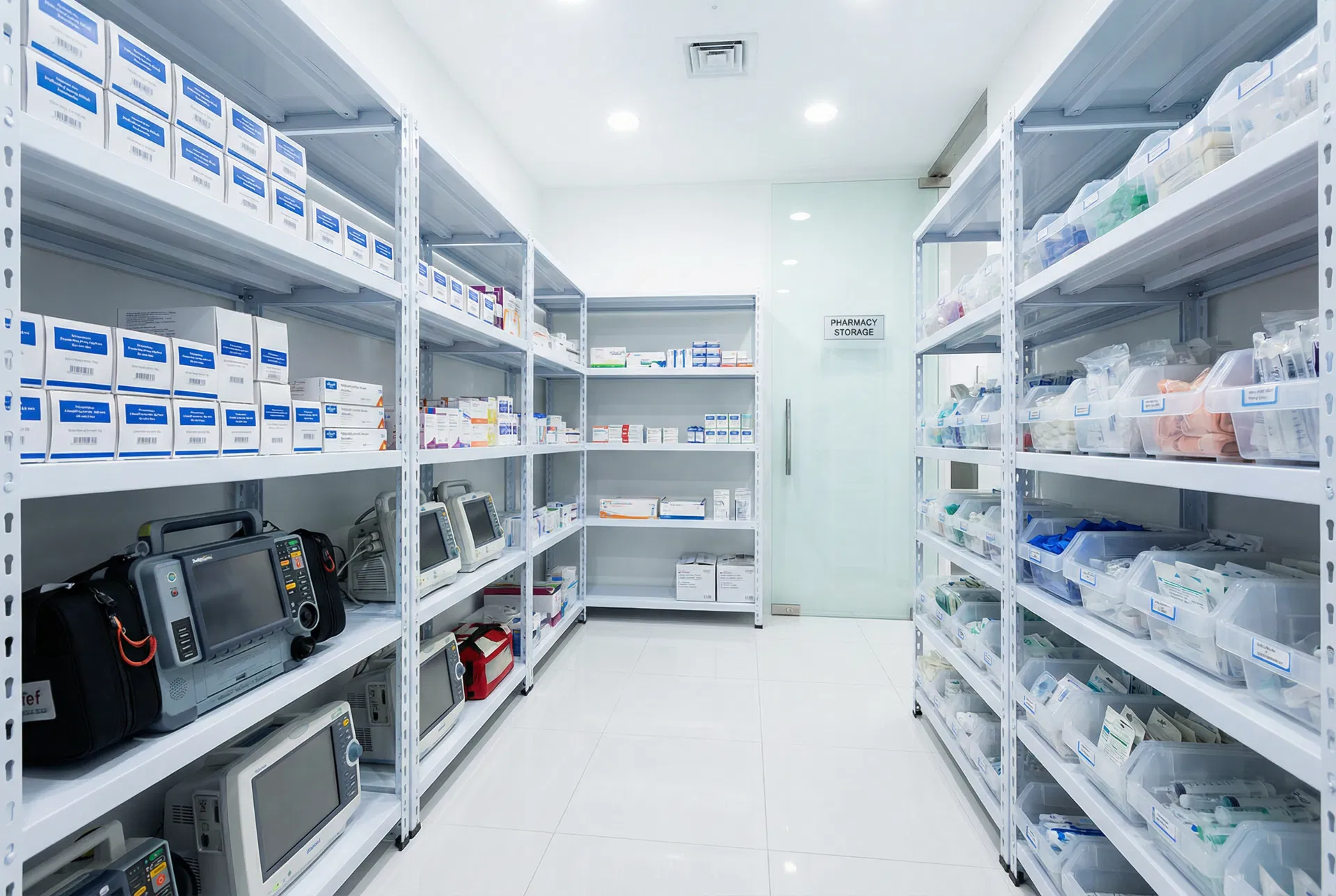 Organized medical supplies and pharmaceuticals