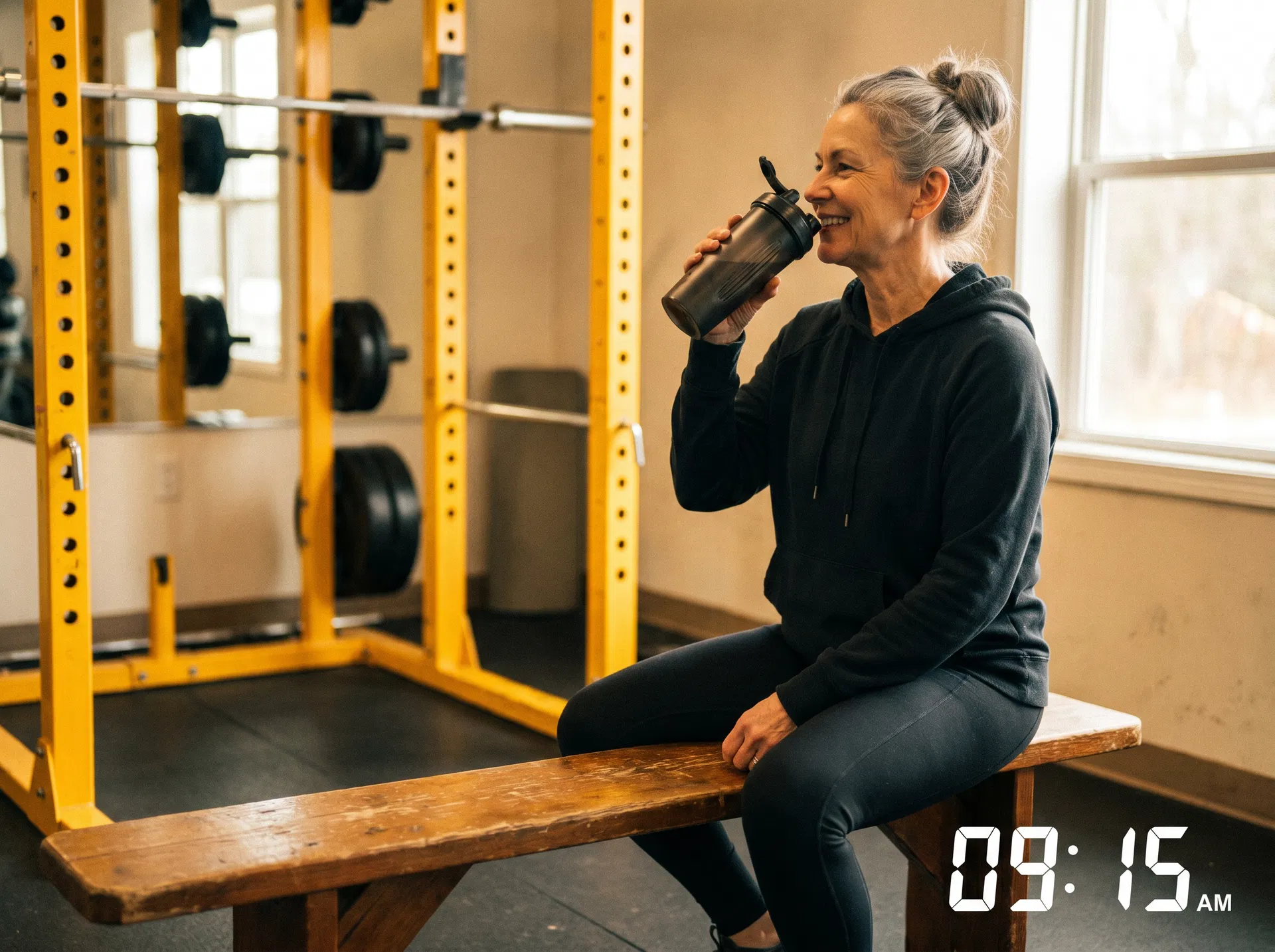 Woman staying active with strong bones