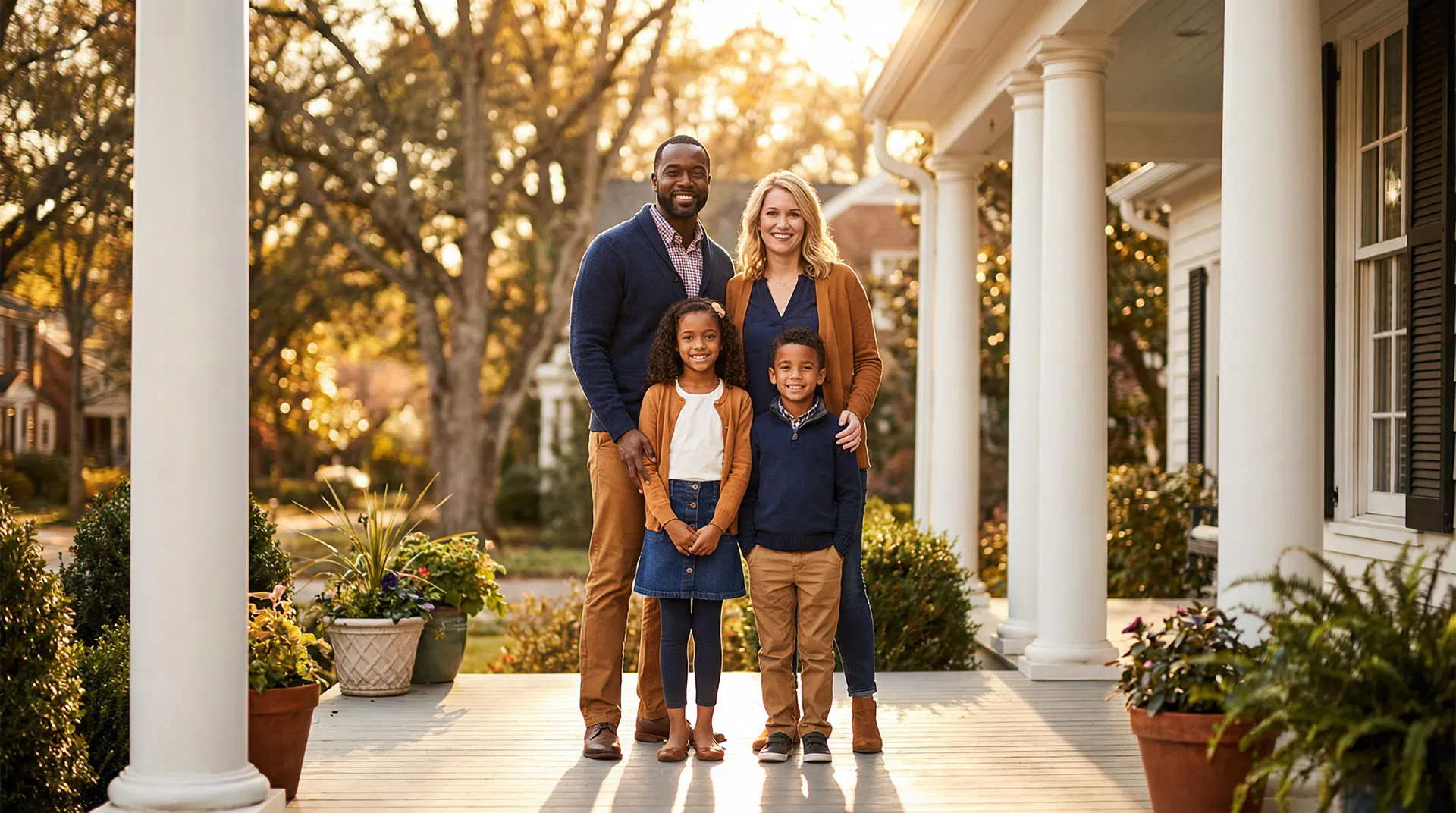 Happy family protected by insurance