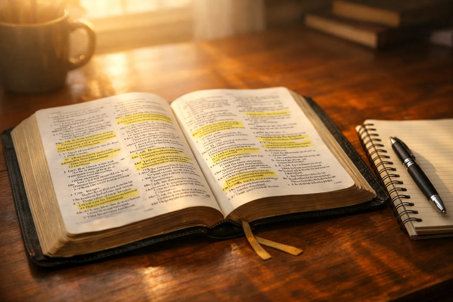 Bible Study with Highlighted Verses
