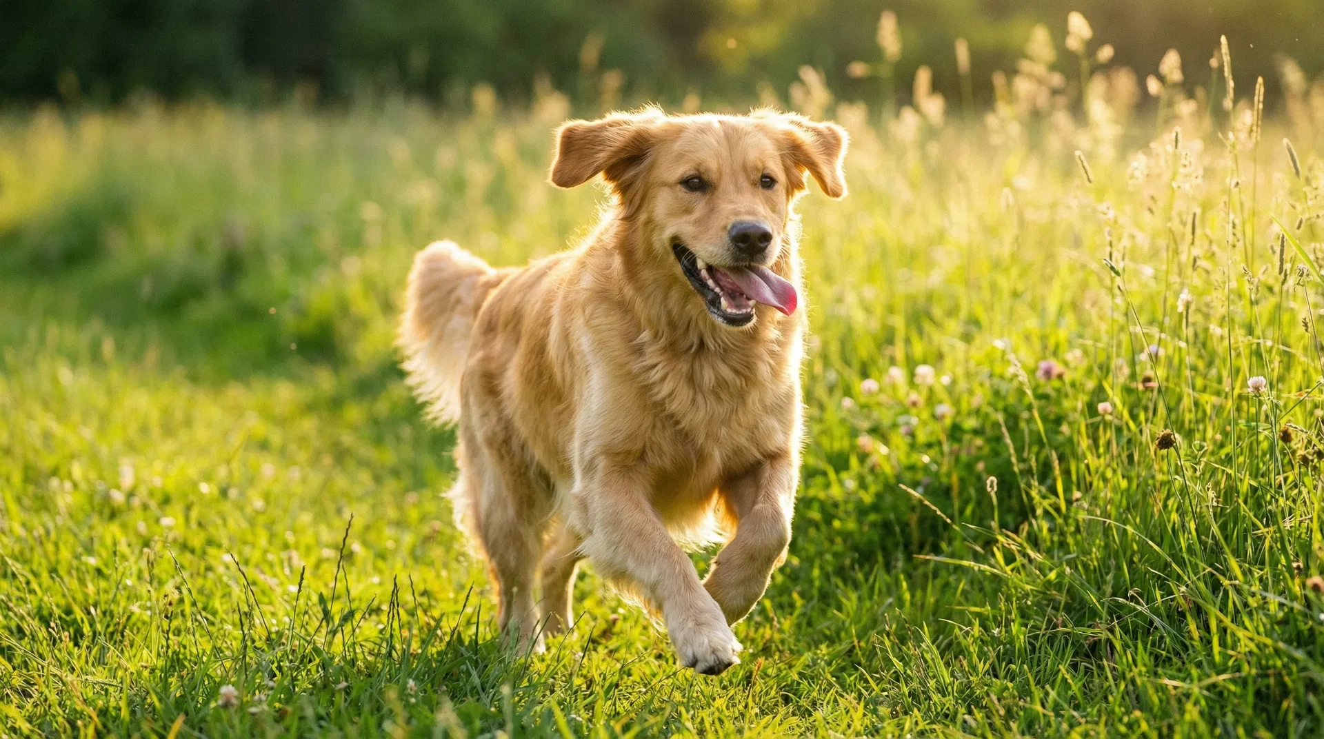 Happy dog running