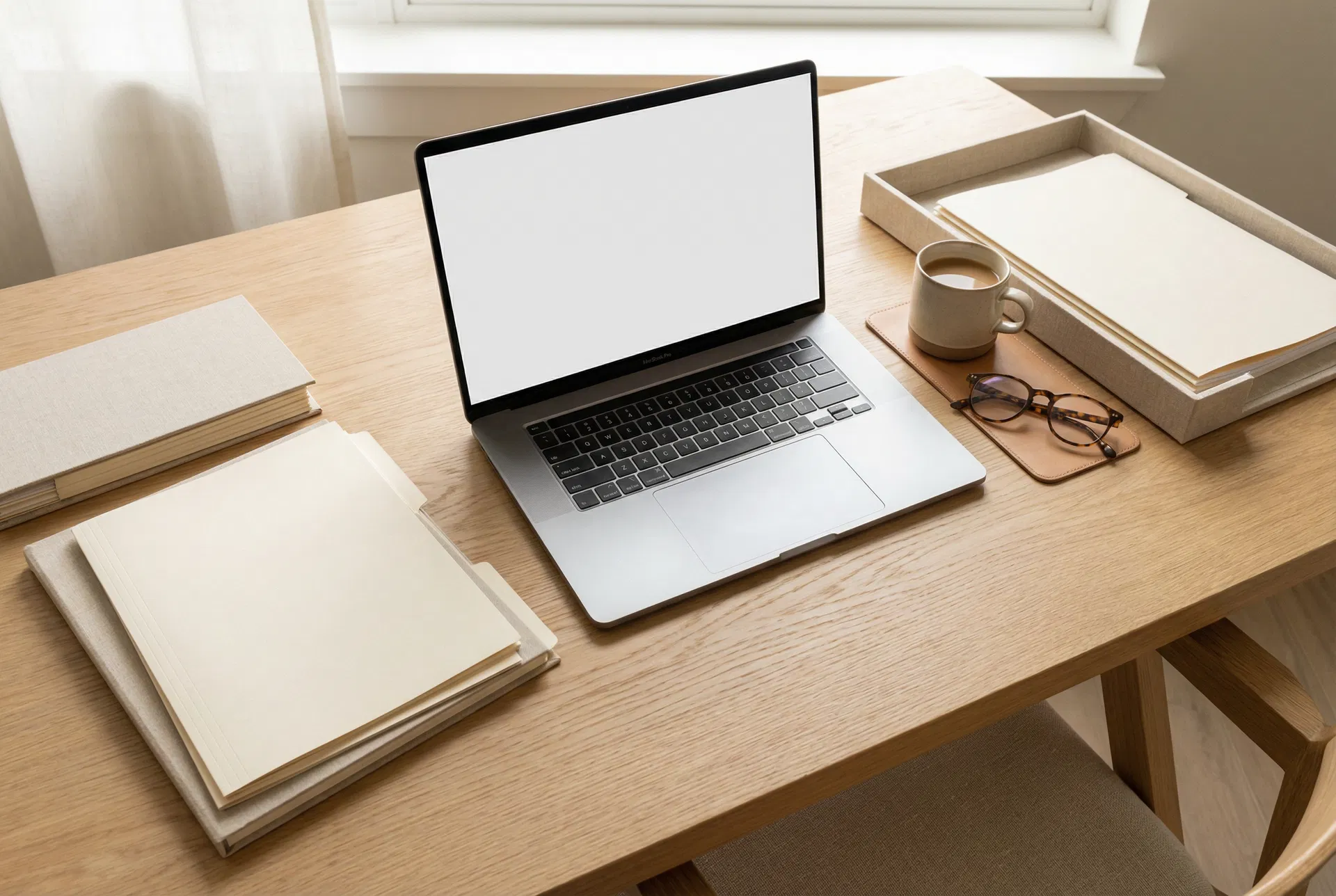 Organized documents on a desk