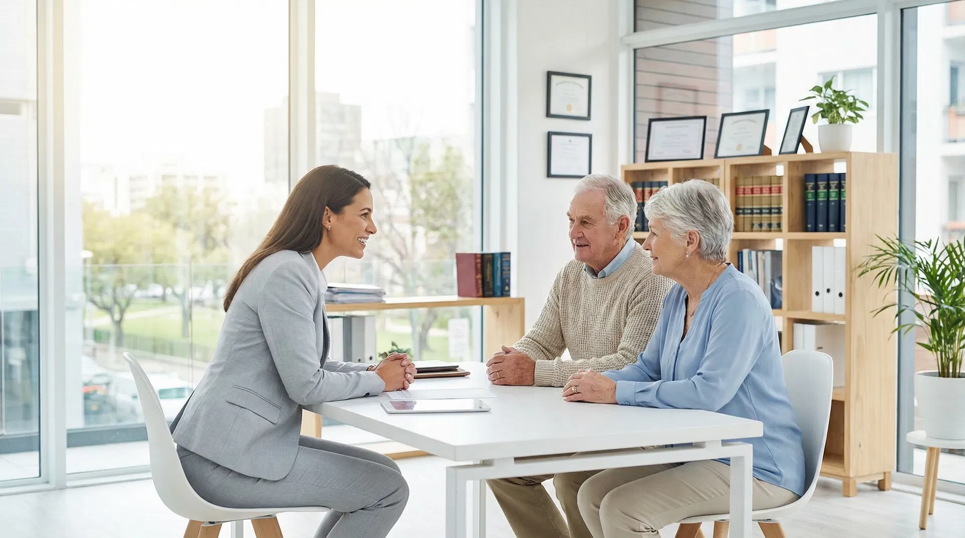 Attorney consulting with stroke victim family