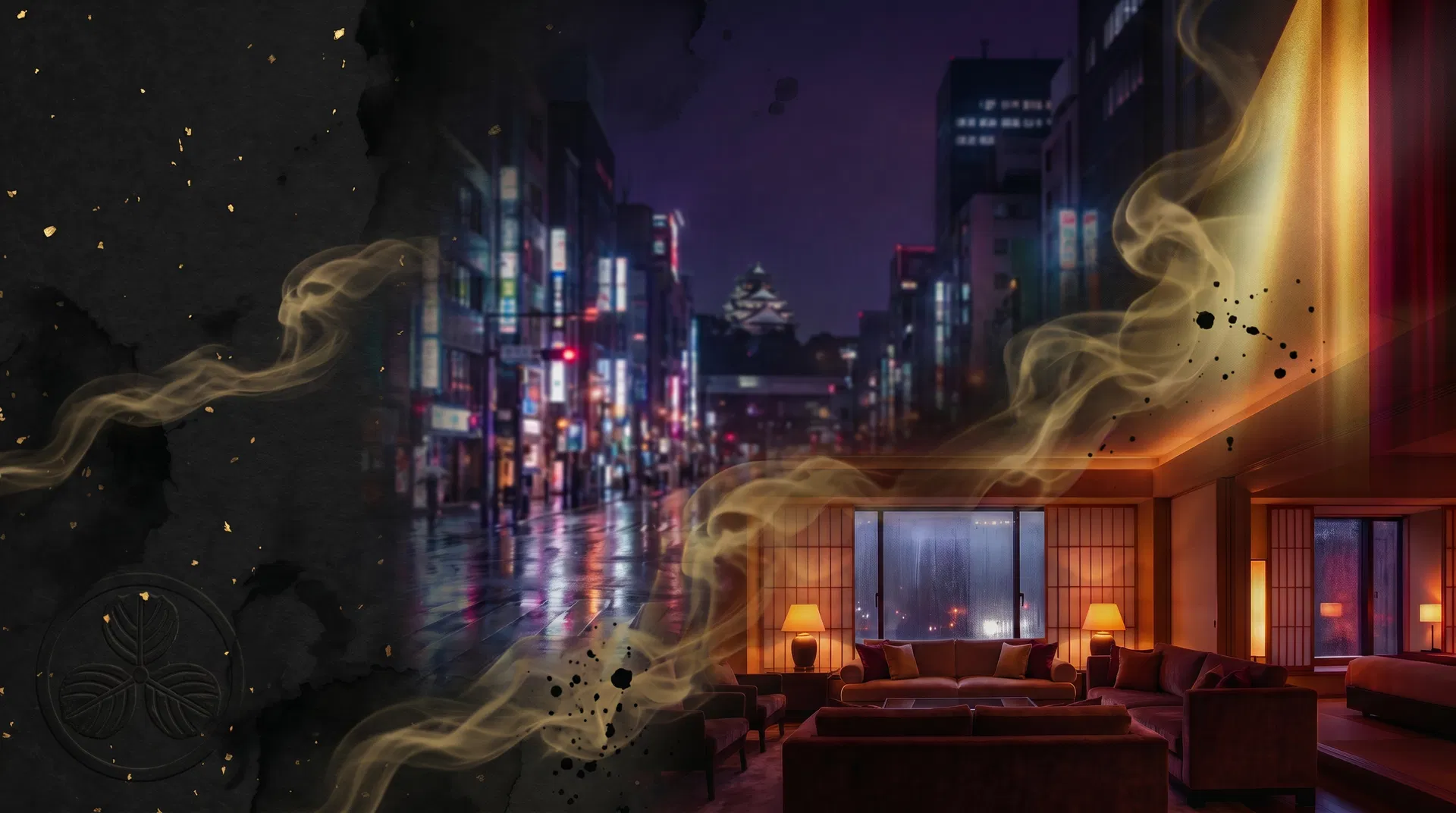 出陣ホテル背景