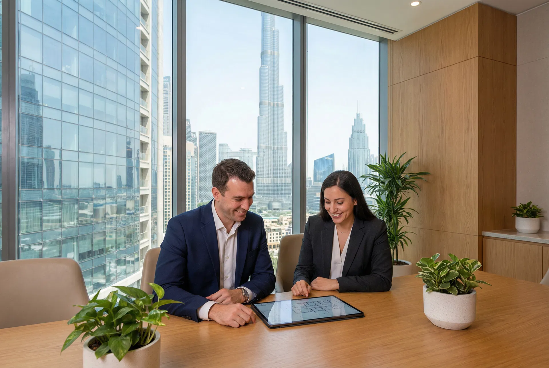 Professional property management team in Dubai office