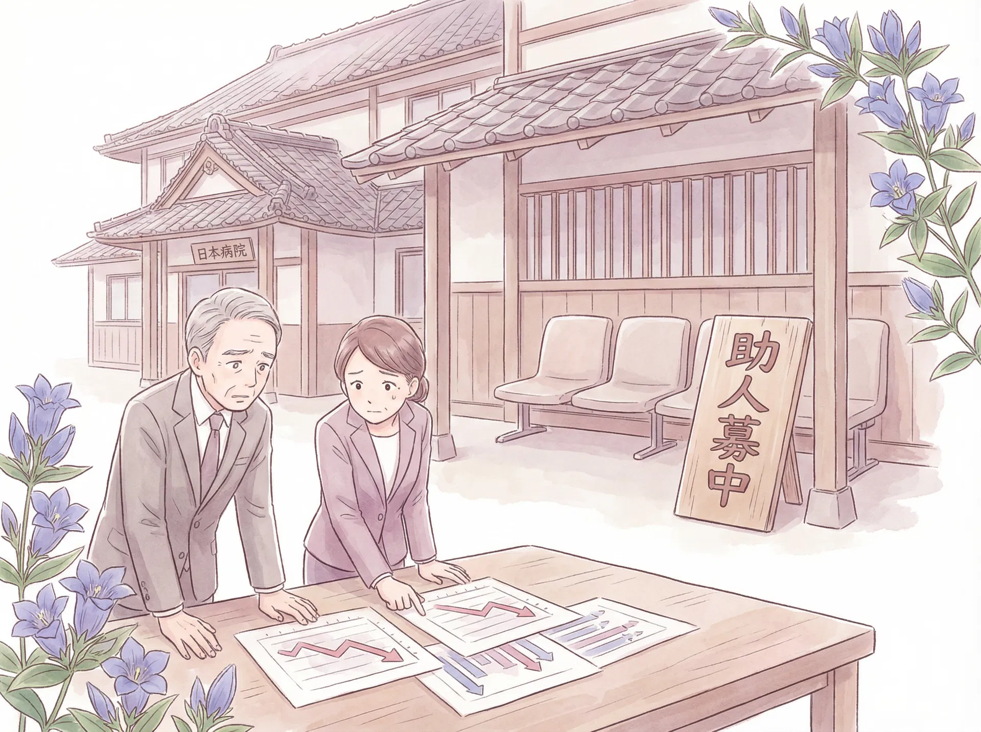 医療現場の人材不足を表すイラスト