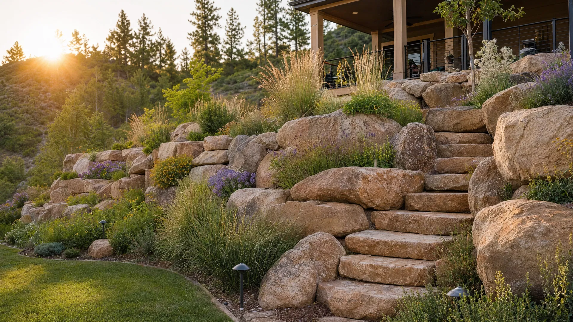 Provo Boulder Wall Landscape