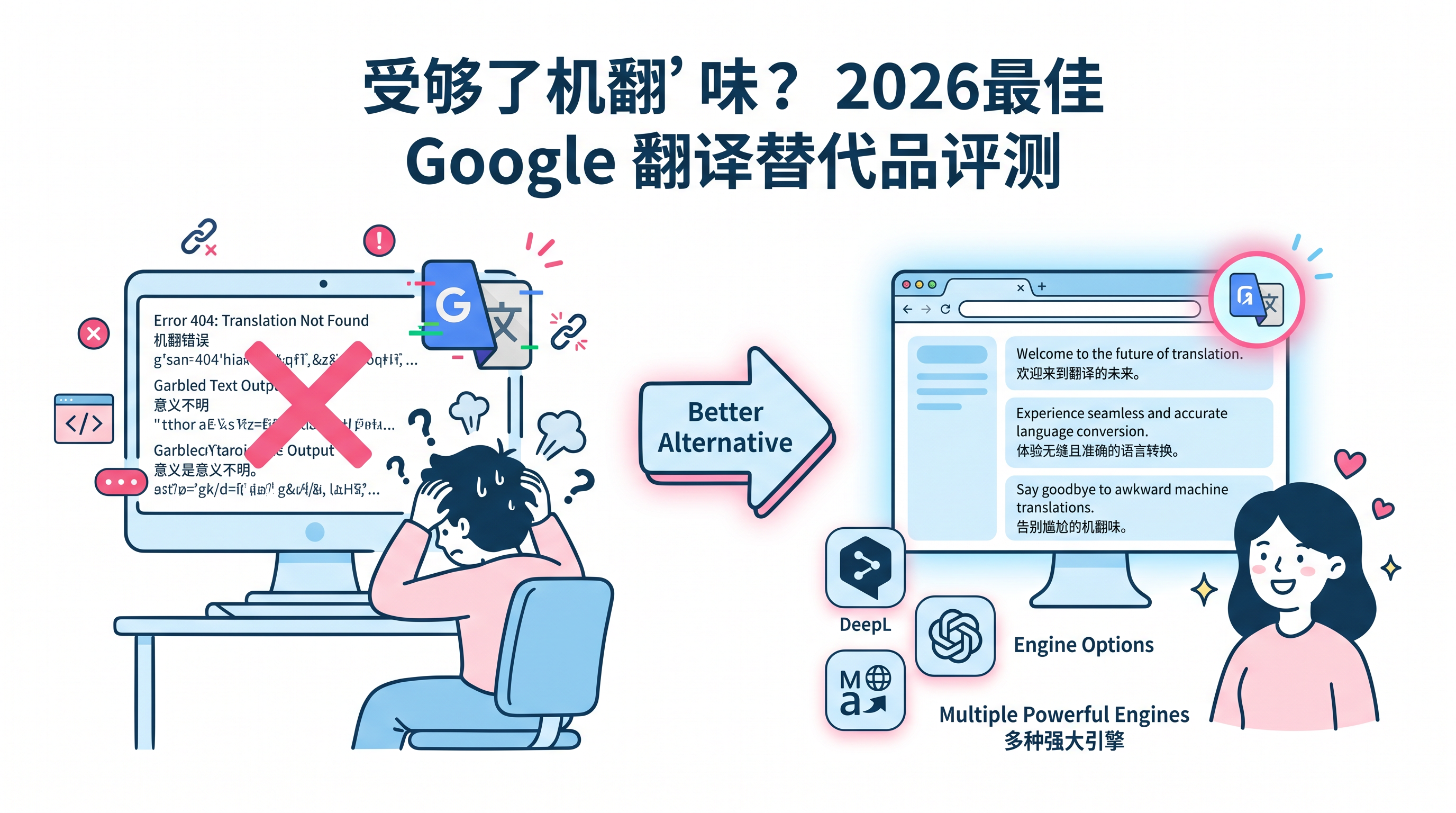 受够了"机翻味"？2026年最佳 Google 翻译替代品深度评测 - 記事のカバー画像