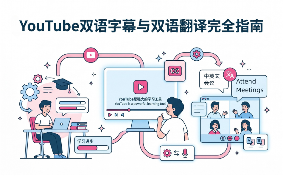 YouTube双语字幕完全指南：视频学习到会议实时翻译