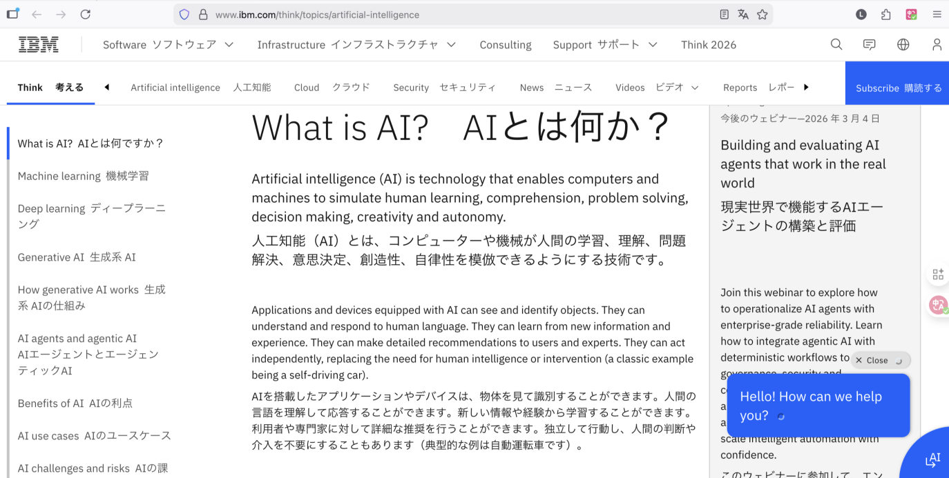 没入型翻訳の翻訳結果