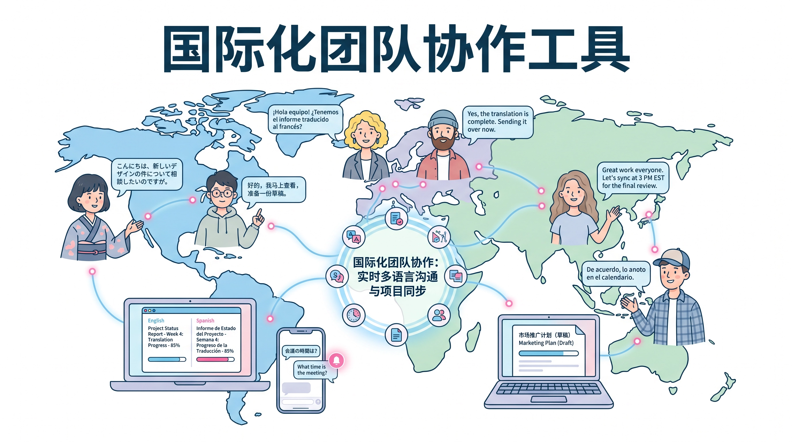 国际化团队协作工具全景指南：SaaS 与海外团队如何打破跨语言沟通壁垒 - 記事のカバー画像
